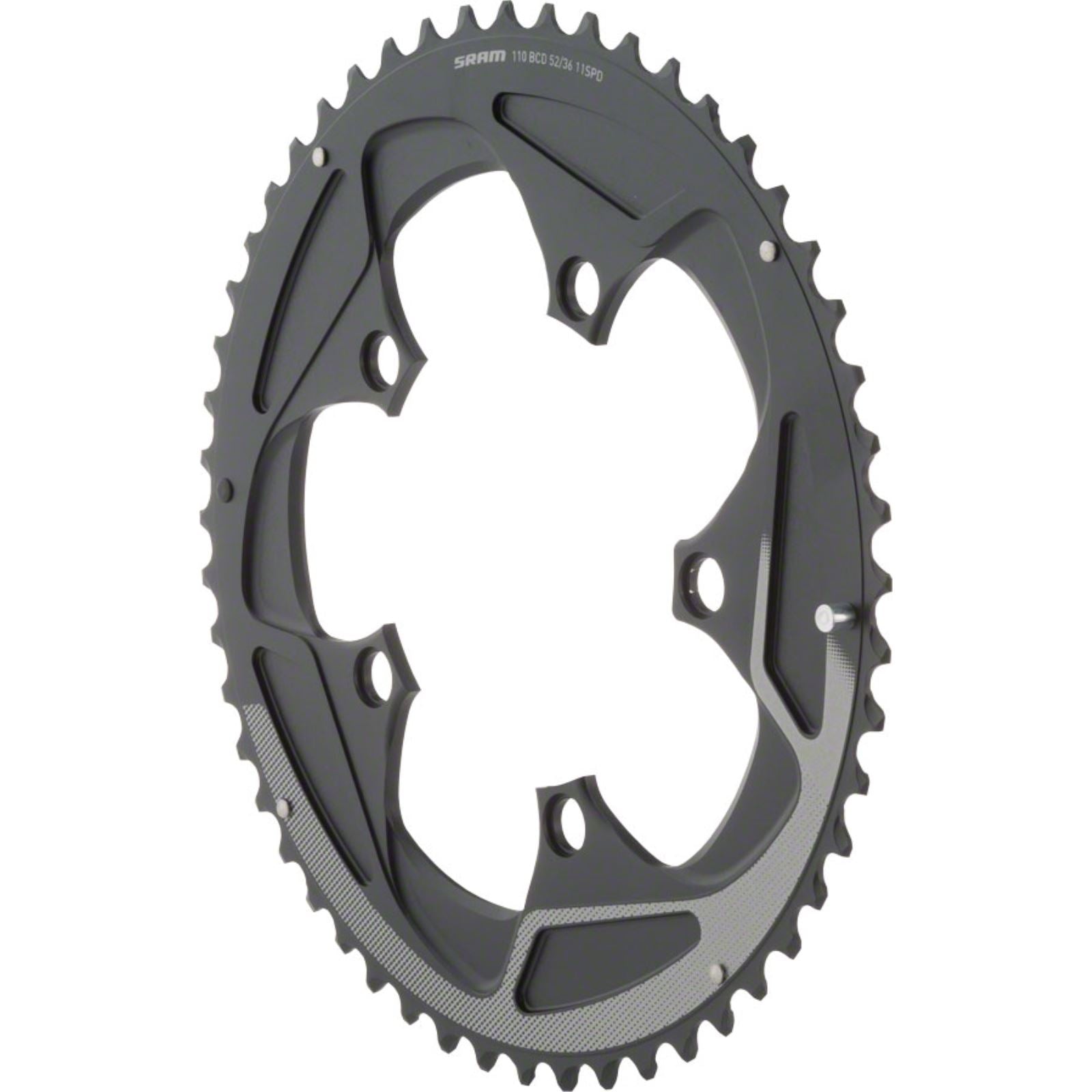 SRAM 52 Tooth 11-Speed 110mm BCD Yaw Chainring Black with Silver Trim [MPN: 11.6218.016.000]_1184045