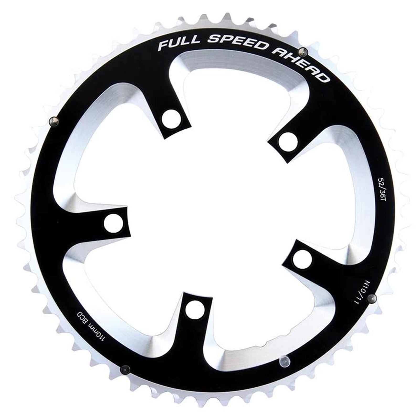 Full Speed Ahead Outer Chainring - 52T BCD: 110mm - Aluminum - Black [MPN: 371-0252A]_1107176