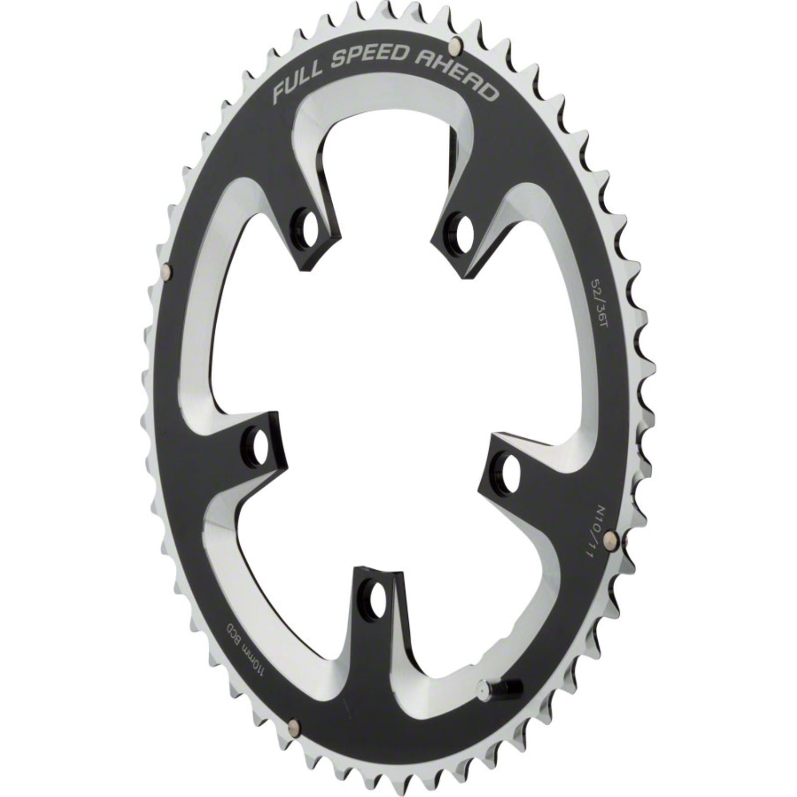 Full Speed Ahead Outer Chainring - 52T BCD: 110mm - Aluminum - Black [MPN: 371-0252A]_1186218