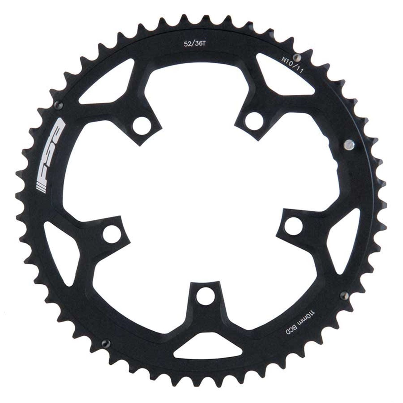 Full Speed Ahead Outer Chainring - 52T BCD: 110mm - Aluminum - Black [MPN: 371-0252H]_1107177