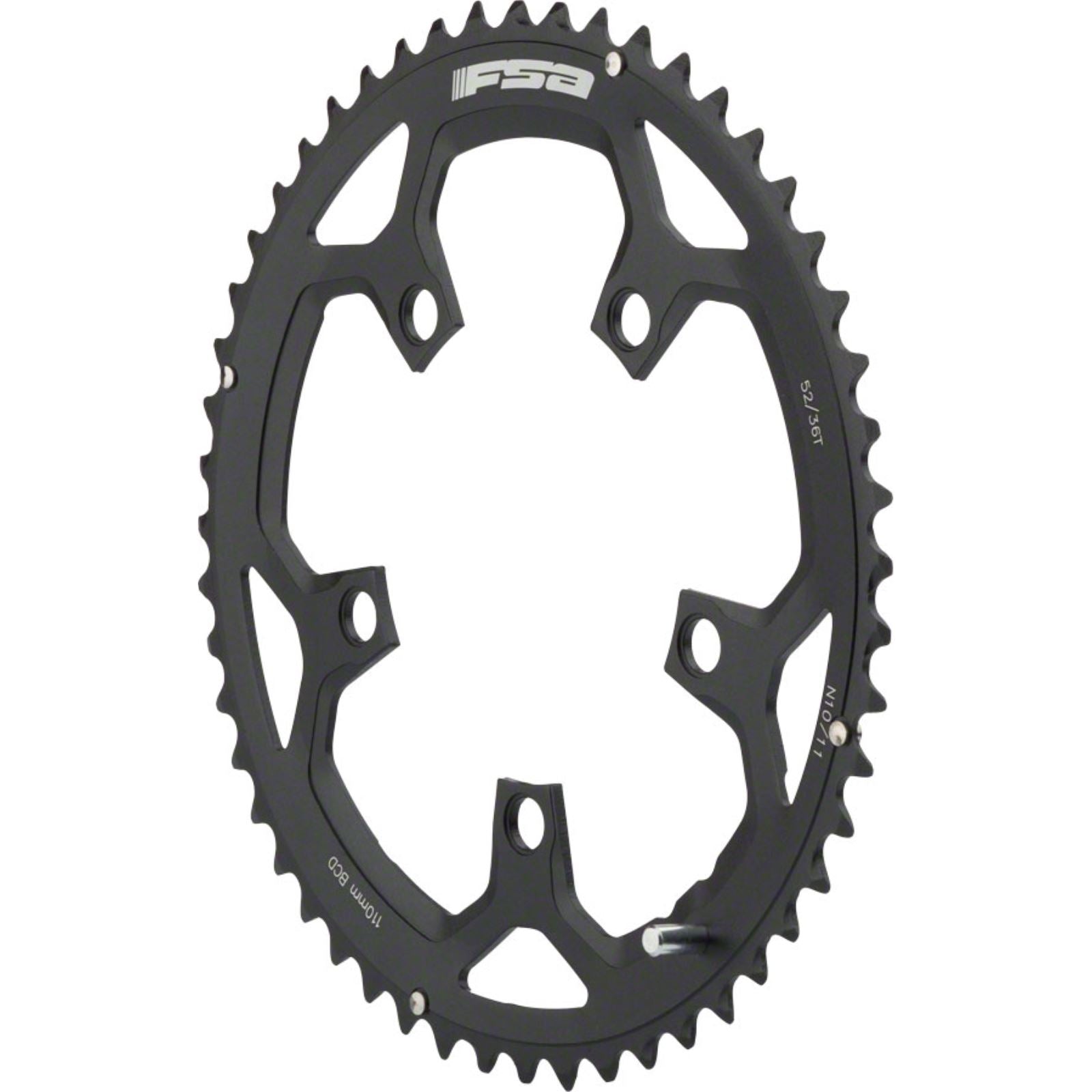 Full Speed Ahead Outer Chainring - 52T BCD: 110mm - Aluminum - Black [MPN: 371-0252H]_1187007