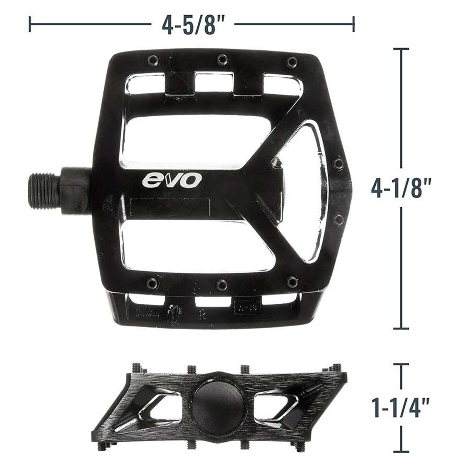 EVO Freefall DX Platform Bike Pedals - Removable Pins - Black - Pair [MPN: LU-A18A]_1107218