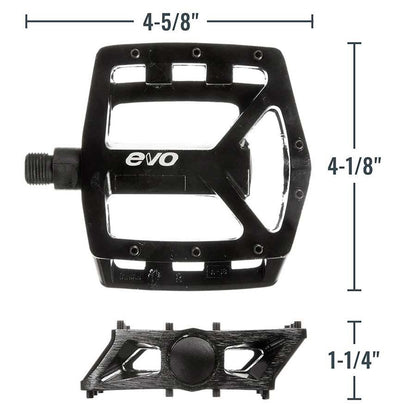 EVO Freefall DX Platform Bike Pedals - Removable Pins - Black - Pair [MPN: LU-A18A]_1107218