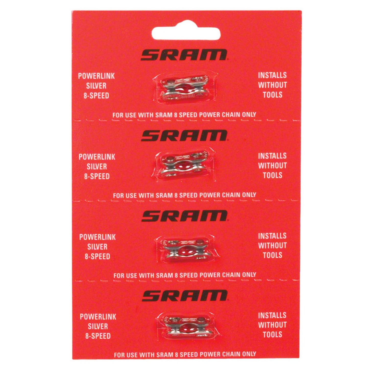 SRAM Powerlink 8sp Chain Connector - Silver - 4 pc [MPN: 72.2742.200.750]_1182961