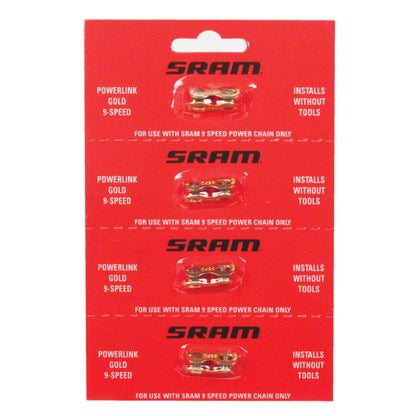 SRAM Powerlink 9sp Chain Connector - Gold - 4 pc [MPN: 72.2740.200.751]_1182962