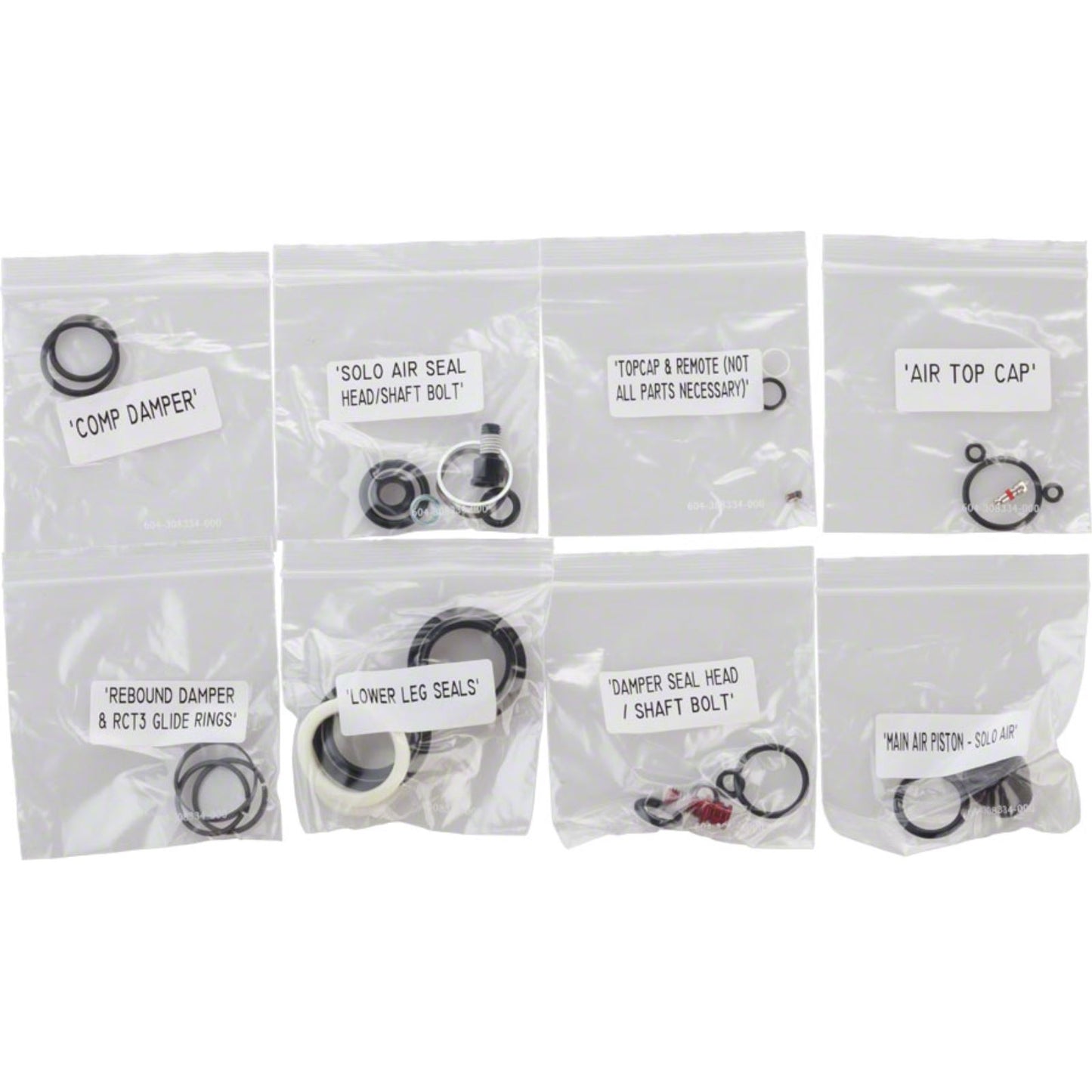 RockShox Service Kit - Solo Air and Damper Seals - Hardware & Black Seals 11.4018.018.001_1189957