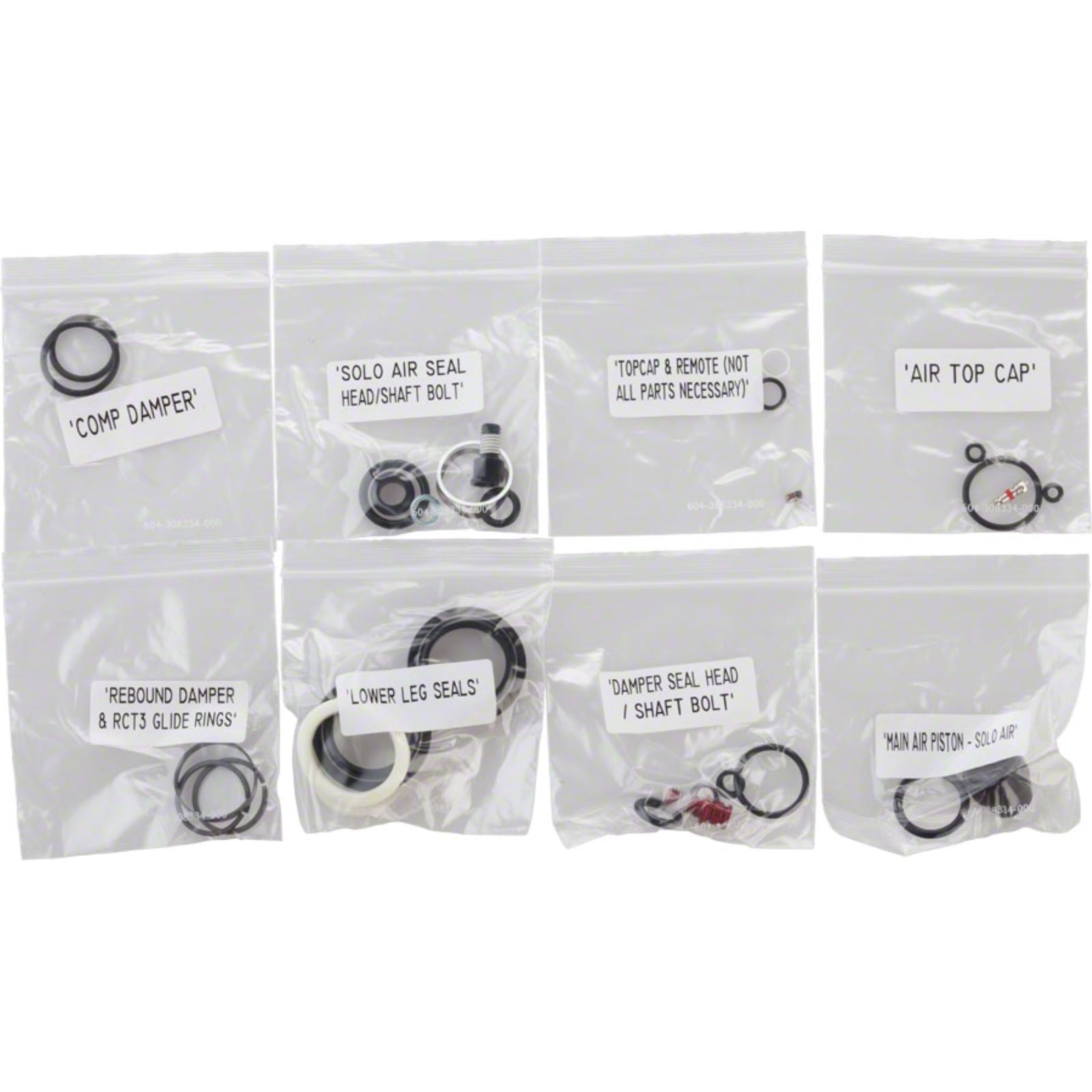RockShox Service Kit - Solo Air and Damper Seals - Hardware & Black Seals 11.4018.018.001_1189957