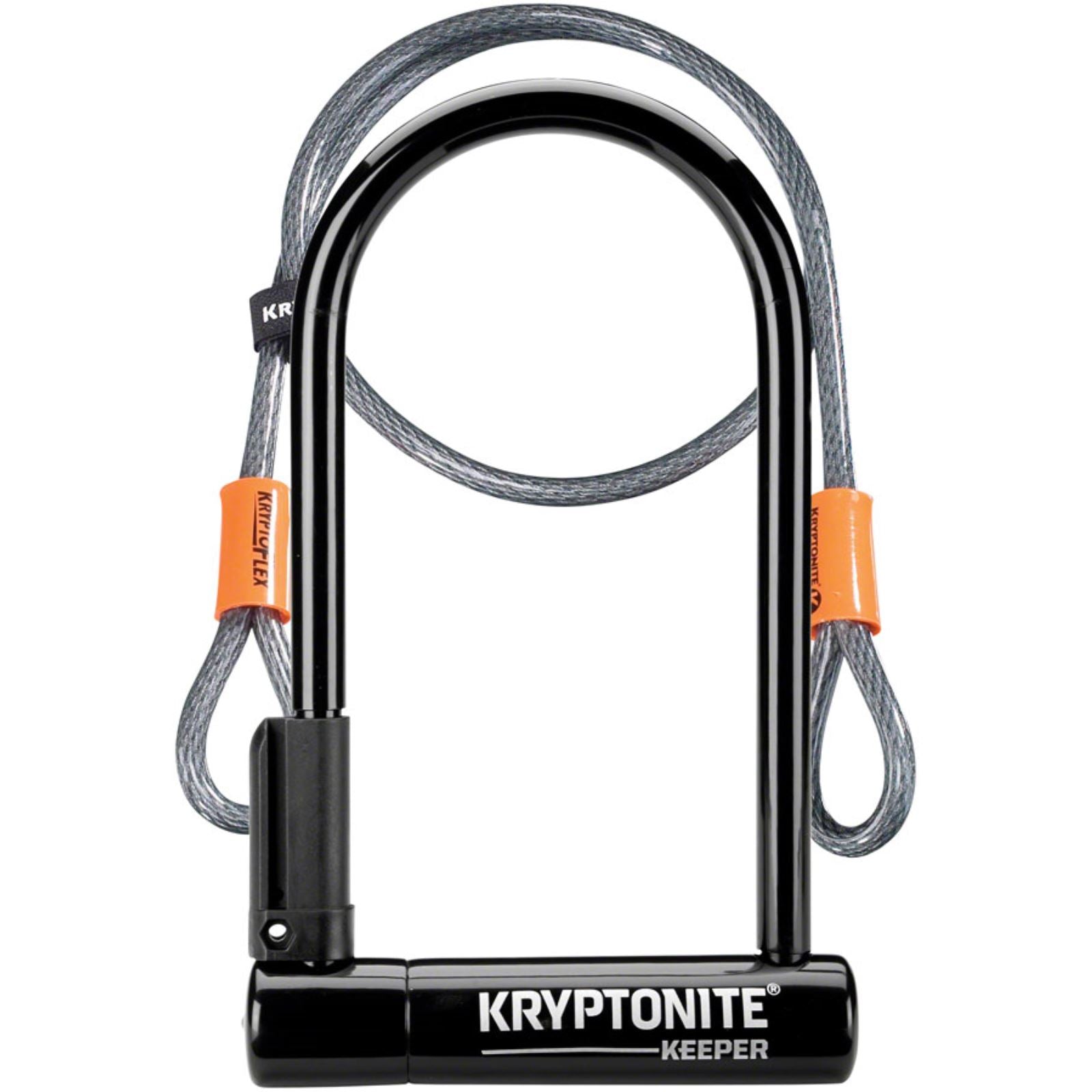 Kryptonite Keeper - Double Deadbolt w/4' Flex Bike U-Lock - Black [MPN: 004370]_1263900