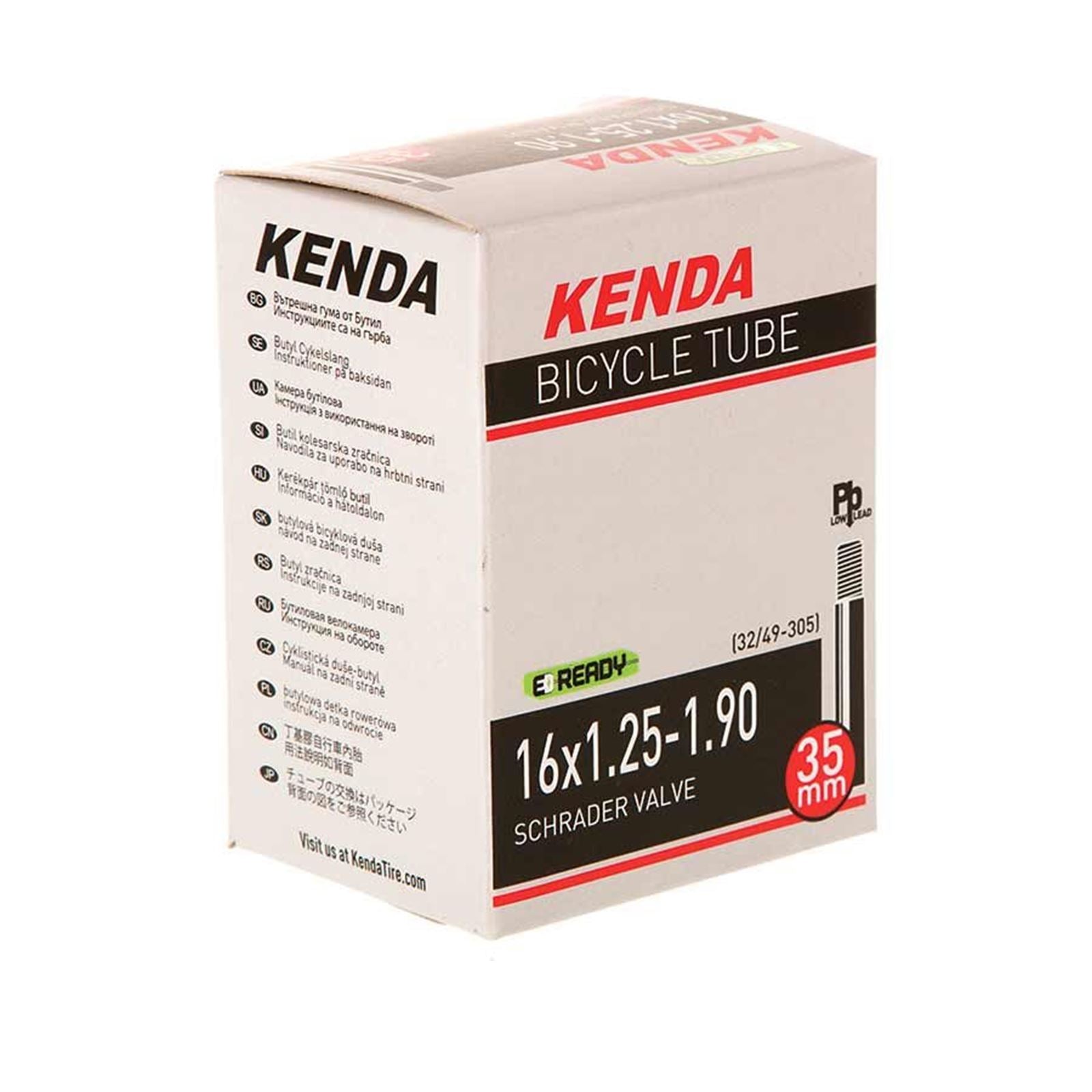 Kenda - Bicycle Schrader Bike Tube, Length: 35mm 16'' [MPN: 12160001]_1113160