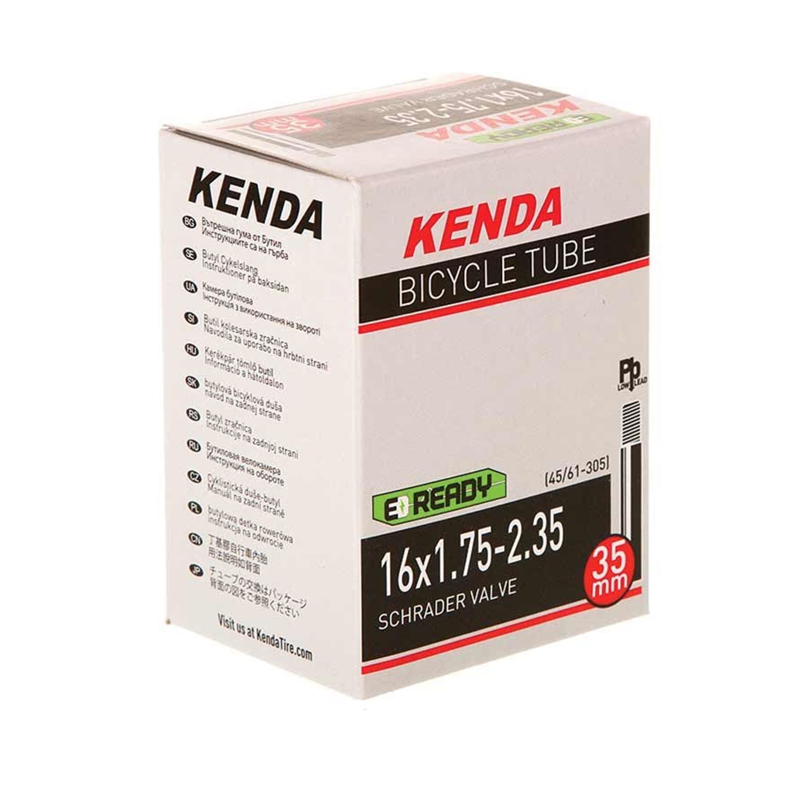Kenda - Bicycle Schrader Bike Tube, Length: 35mm 16'' [MPN: 12160003]_1113161