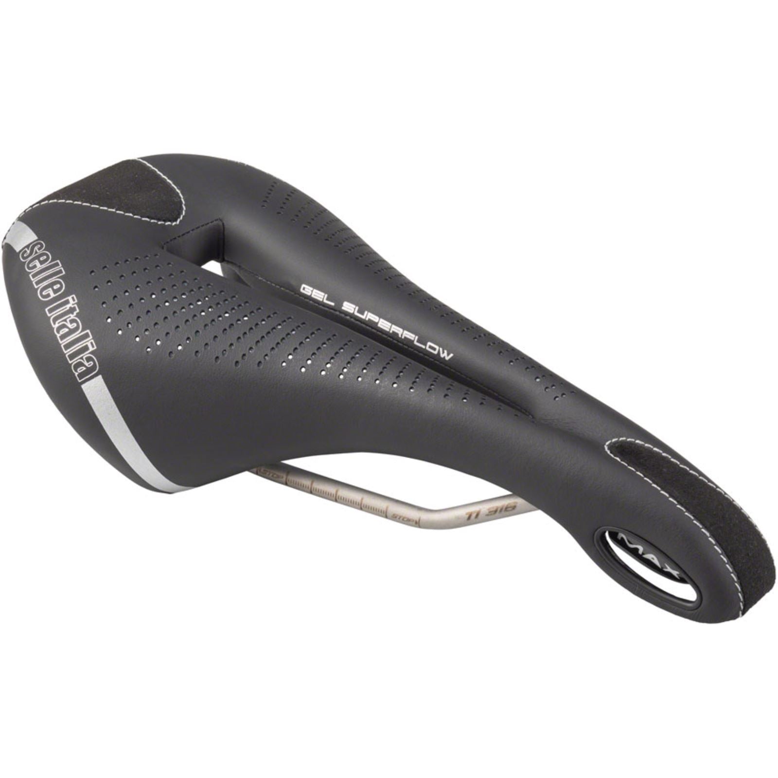 Selle Italia MAX FLITE Gel Superflow Bike Saddle 290 x 146mm - Unisex - Black [MPN: 024H901IKC002]_1256075