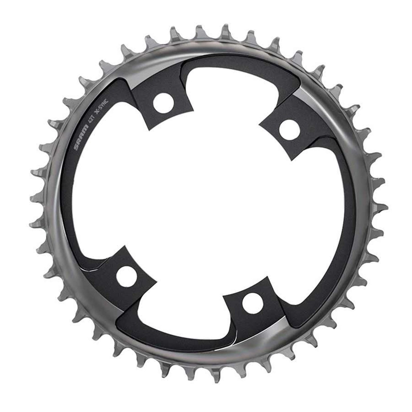 SRAM 38 Tooth 107mm BCD x 4-Bolt X-Sync Chainring, Blast Black  [MPN: 00.6218.014.007]_1114396