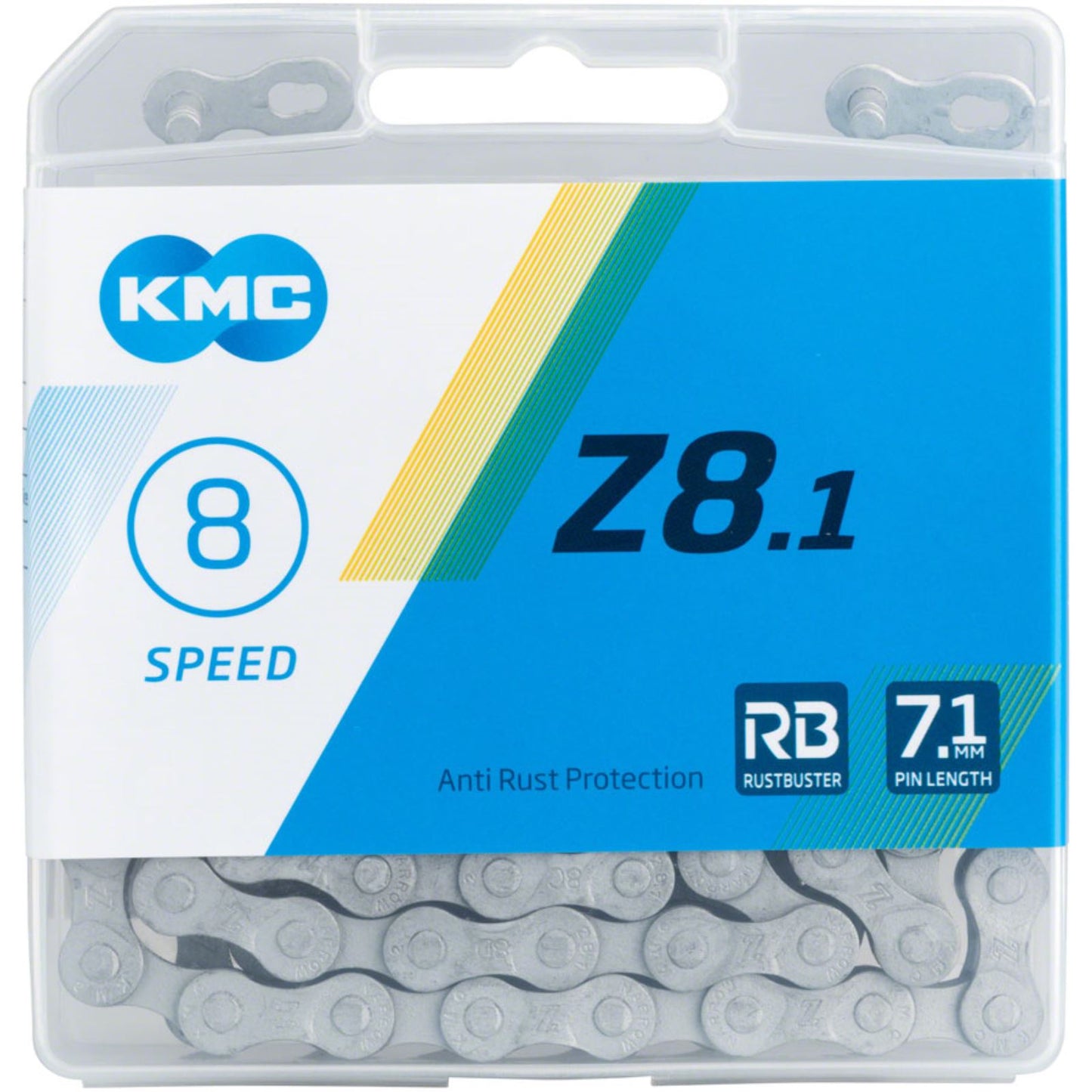 KMC Z8.1 Rustbuster Chain -Speed: 6/7/8 - 7.1mm - Links: 116 - Silver [MPN: Z8.1 RB x 116L]_1247286
