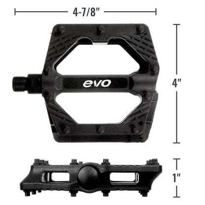 EVO Freefall Sport Platform Bike Pedals - Nylon - Black - Pair B223N BLACK_1114948