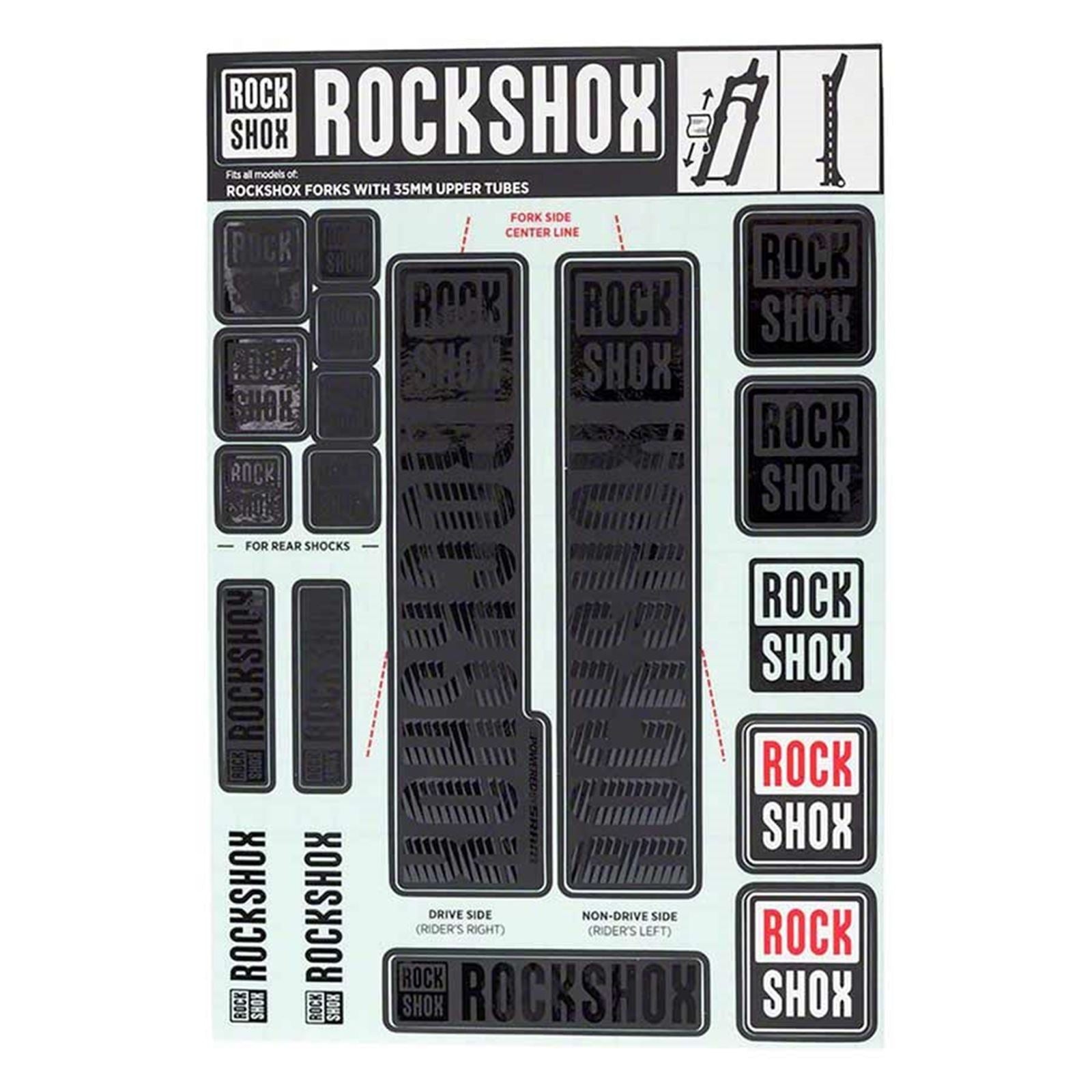 RockShox Decal Kit 35mm - MY18 - Stealth 11.4318.003.505_1115109