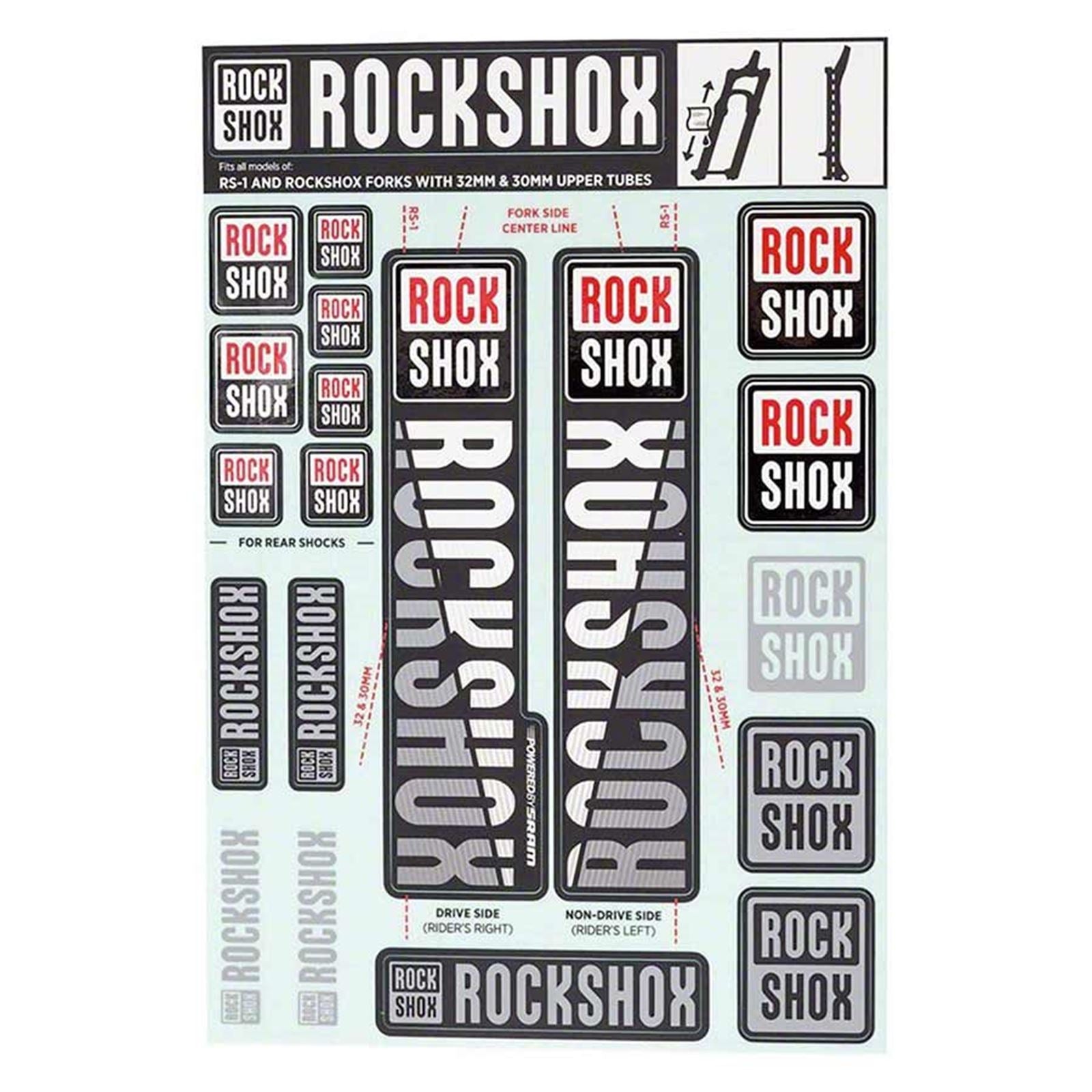 RockShox Decal Kit 35mm - MY18 - White 11.4318.003.506_1115110