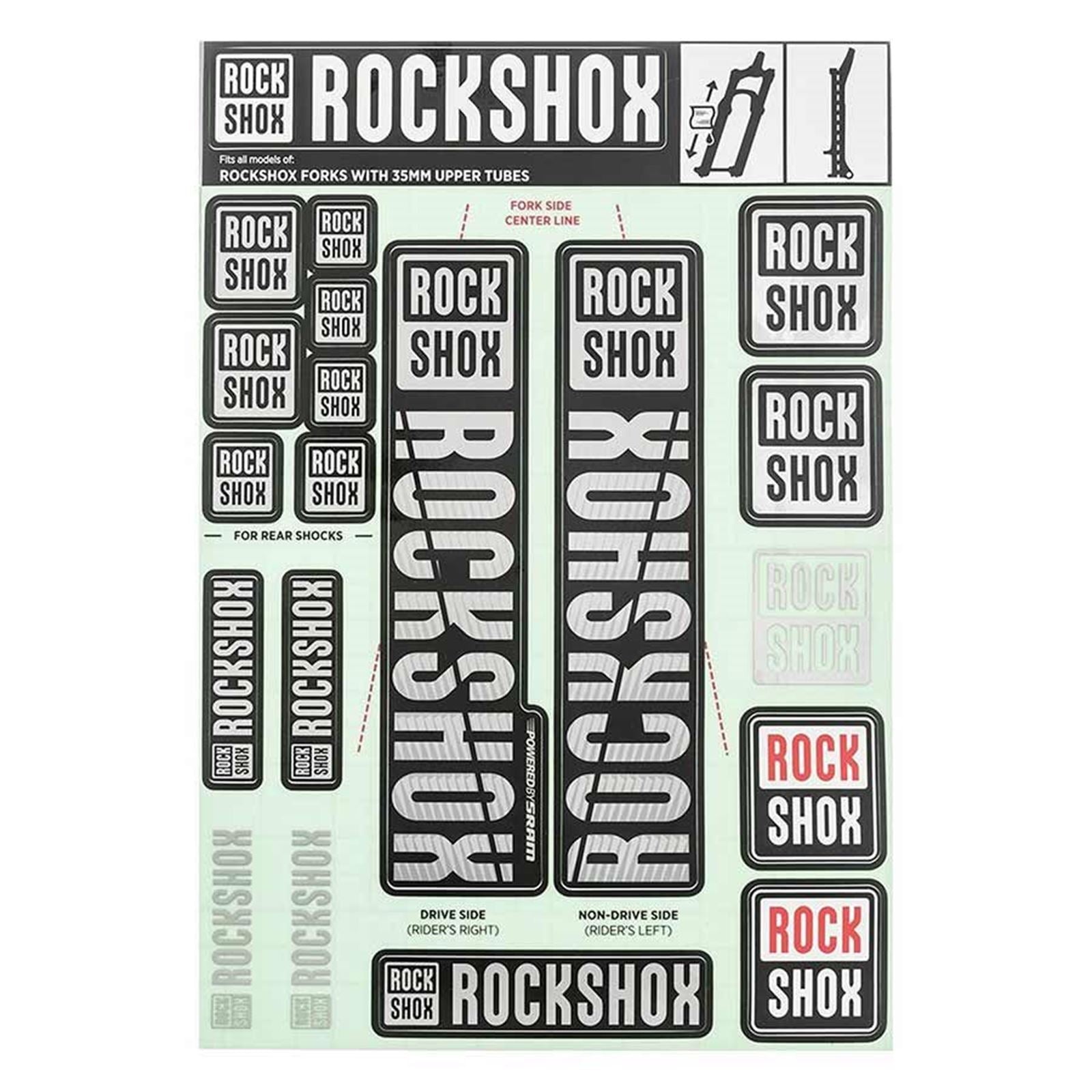 RockShox Decal Kit 35mm - MY18 - Grey 11.4318.003.513_1115166