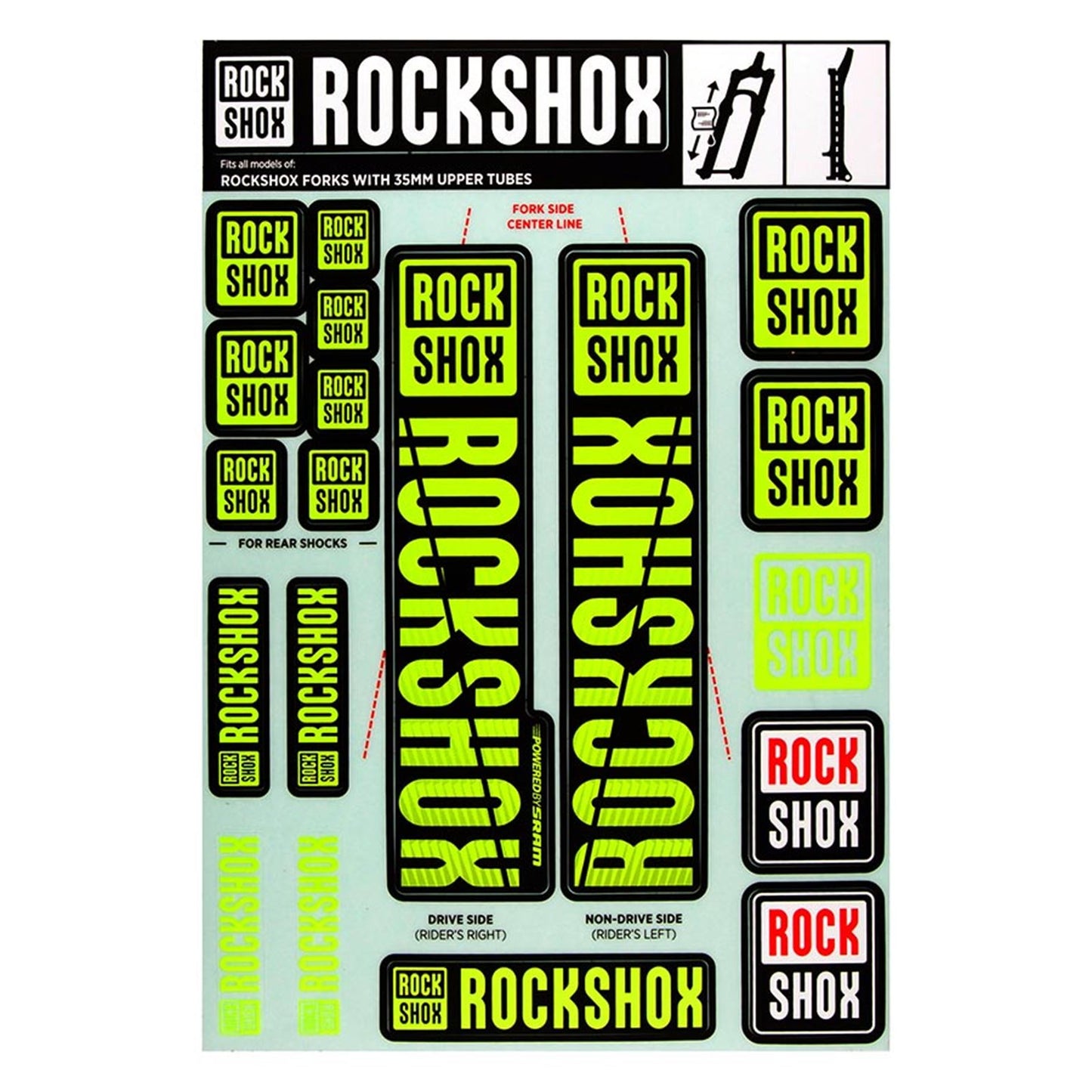 RockShox Decal Kit 35mm - MY18, NE01 - Yellow   11.4318.003.507_1135068