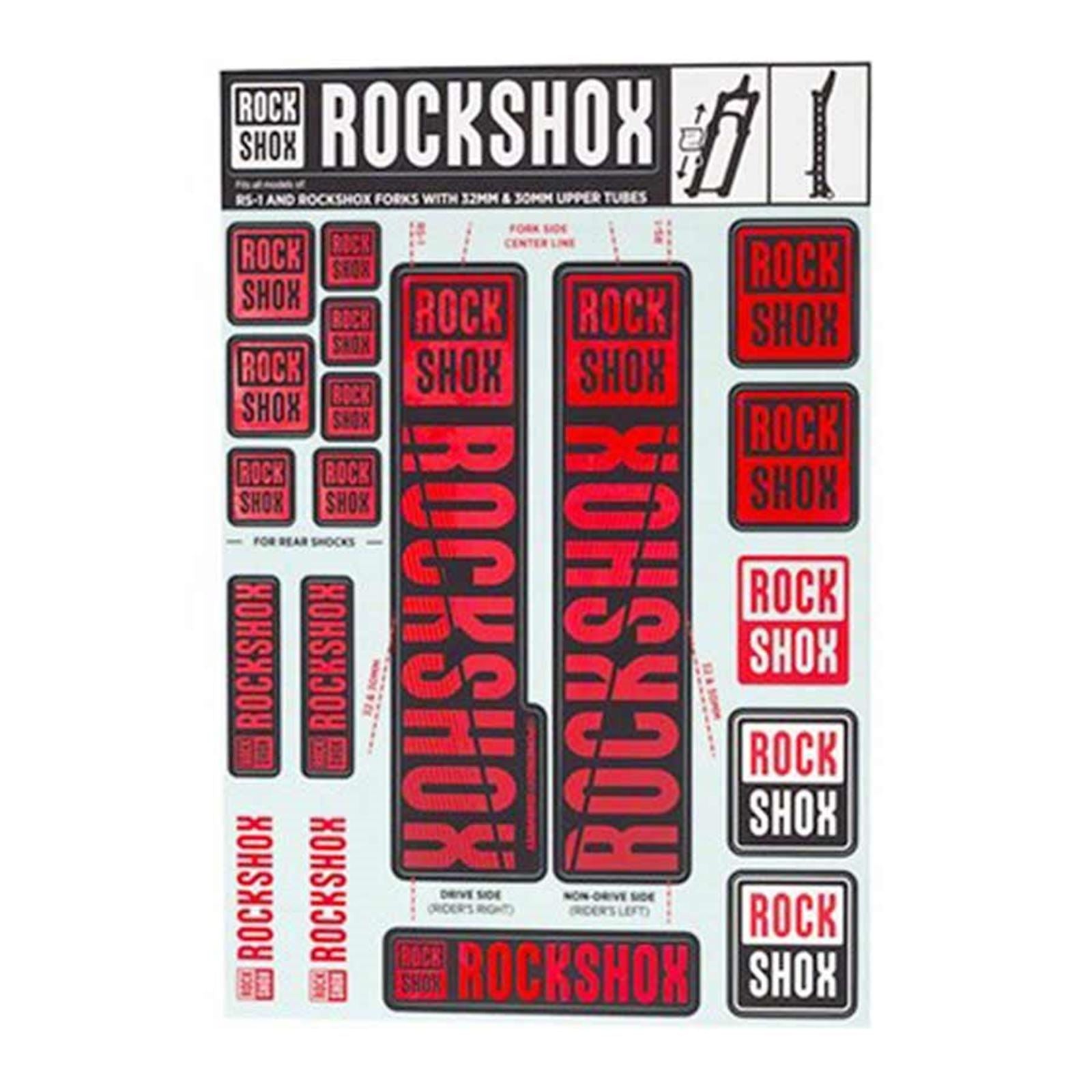 RockShox Decal Kit 30/32mm - Red 11.4318.003.500_1115169
