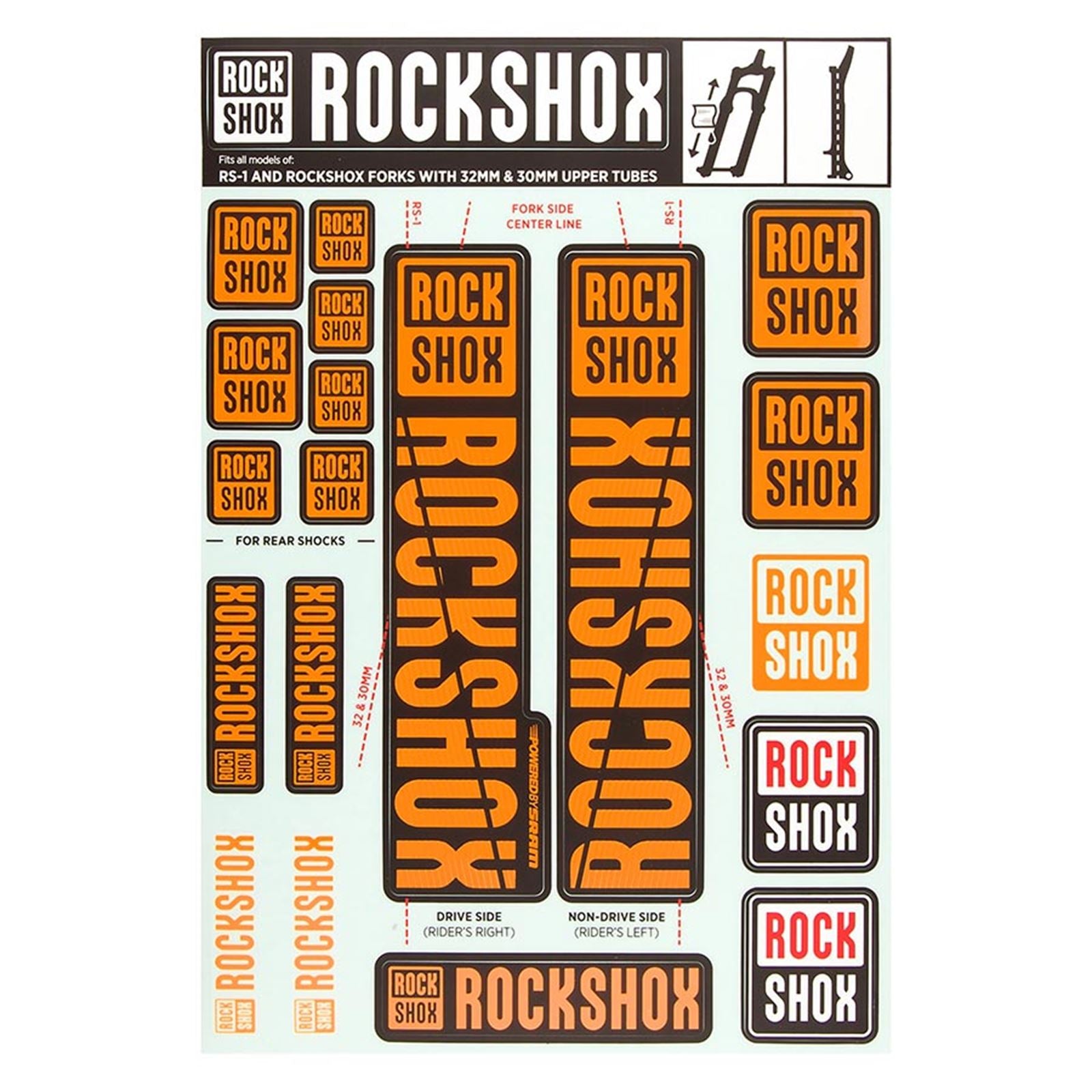 RockShox Decal Kit 30/32mm - NE02 Orange   11.4318.003.499_1135070
