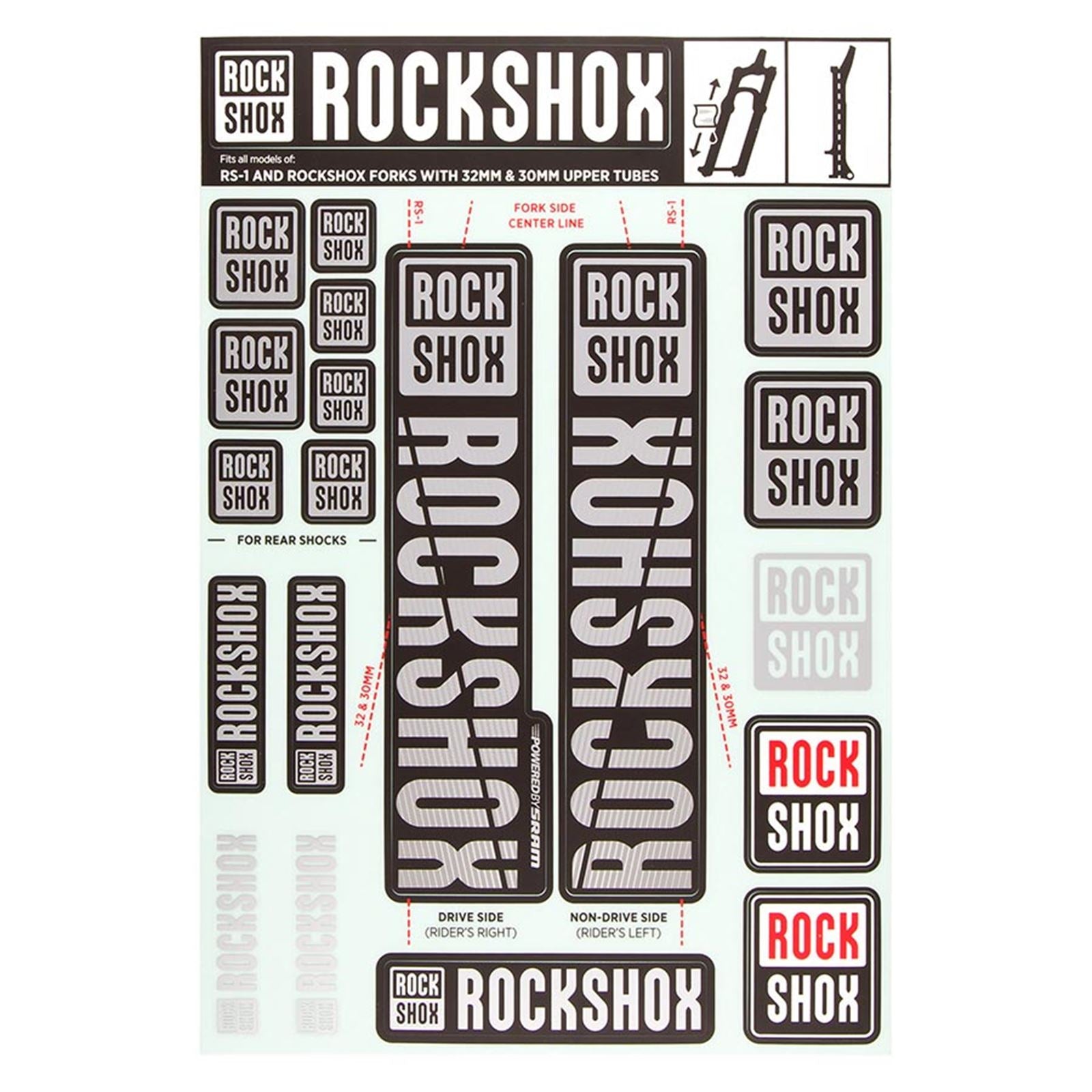 RockShox Decal Kit 30/32mm - Polar Grey 11.4318.003.504_1135071