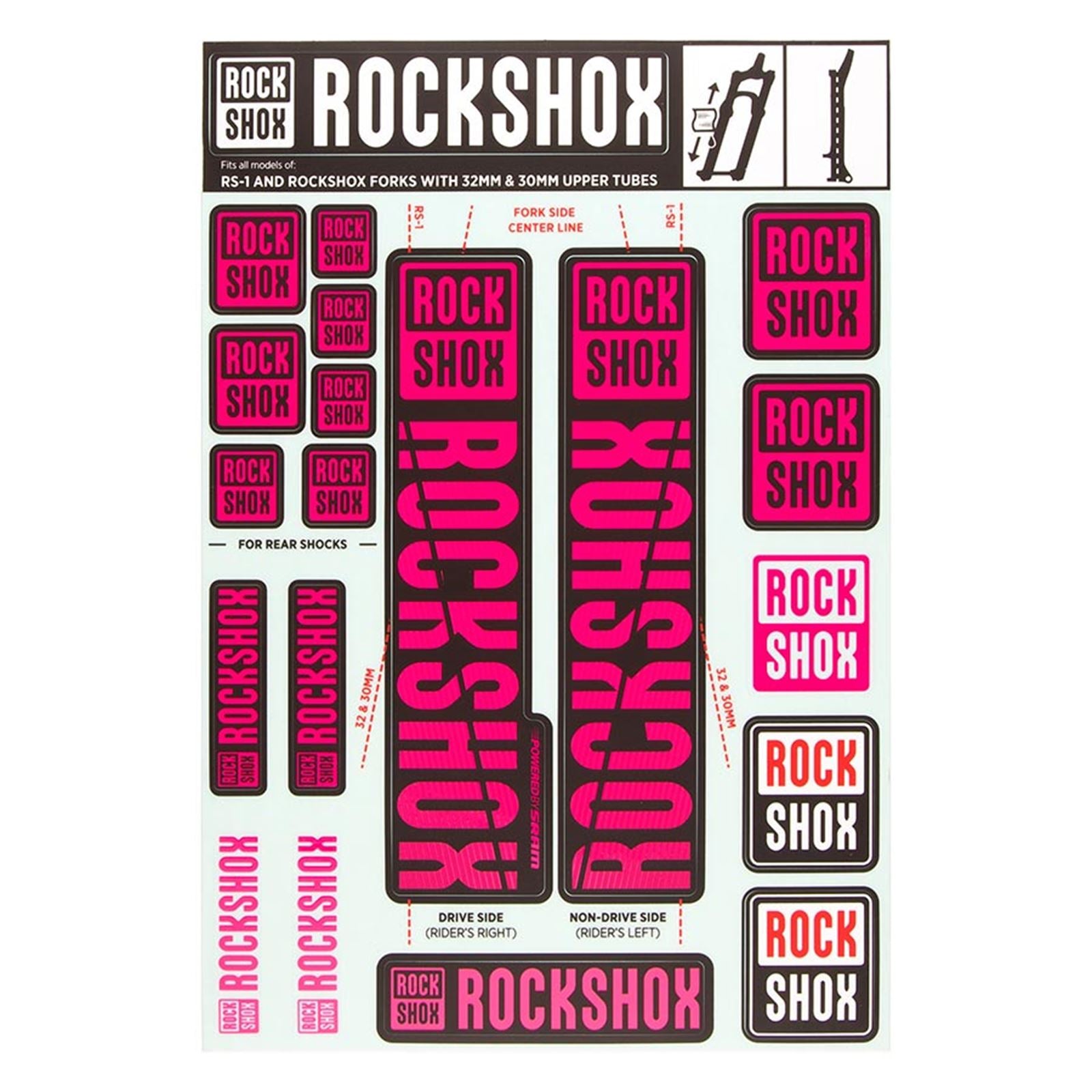 RockShox Decal Kit 30/32mm - Magenta 11.4318.003.503_1135072