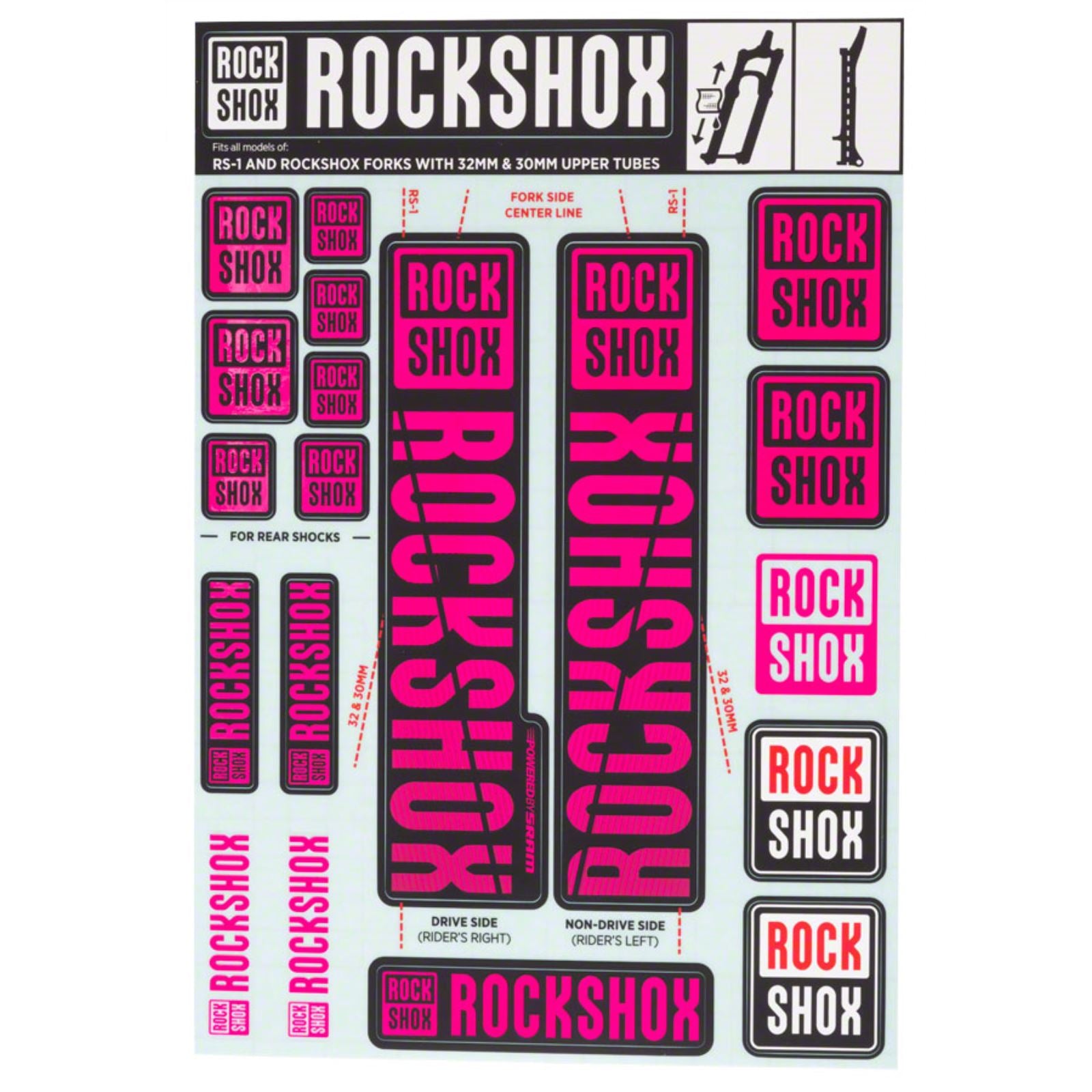 RockShox Decal Kit 30/32mm - Magenta 11.4318.003.503_1221307