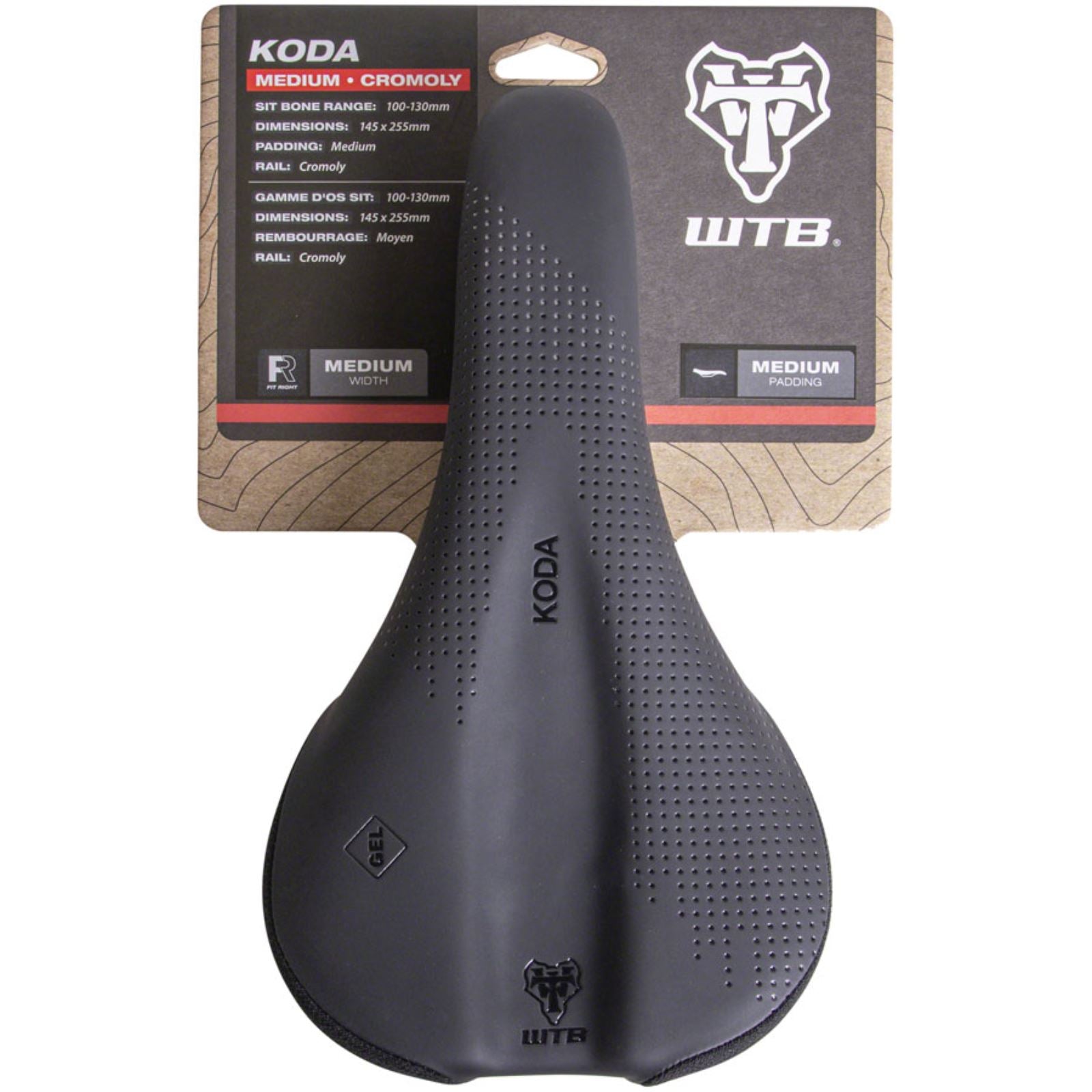 WTB Koda CroMoly Medium Bike Saddle 255 x 145mm - Unisex - Black [MPN: W065-0612]_1258372
