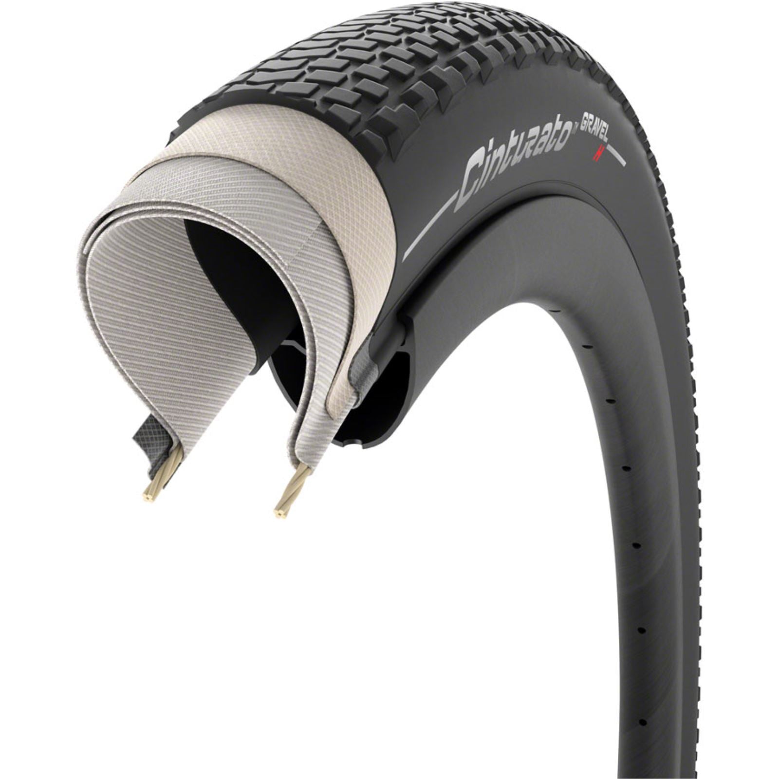 Pirelli - Bicycle Cinturato Gravel H Gravel Bike Tire 700x40C 127TPI - Black 3771100_1296323