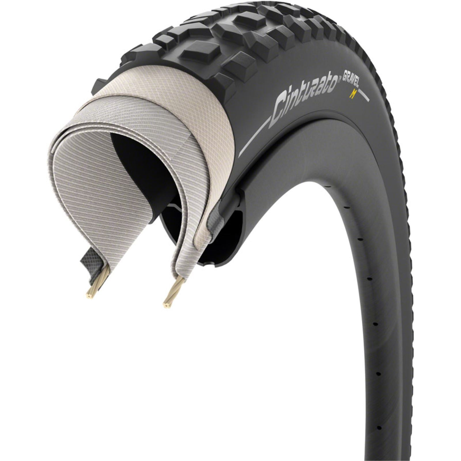 Pirelli - Bicycle Cinturato Gravel M Gravel Bike Tire 700x35C 127TPI - Black 3771000_1296251