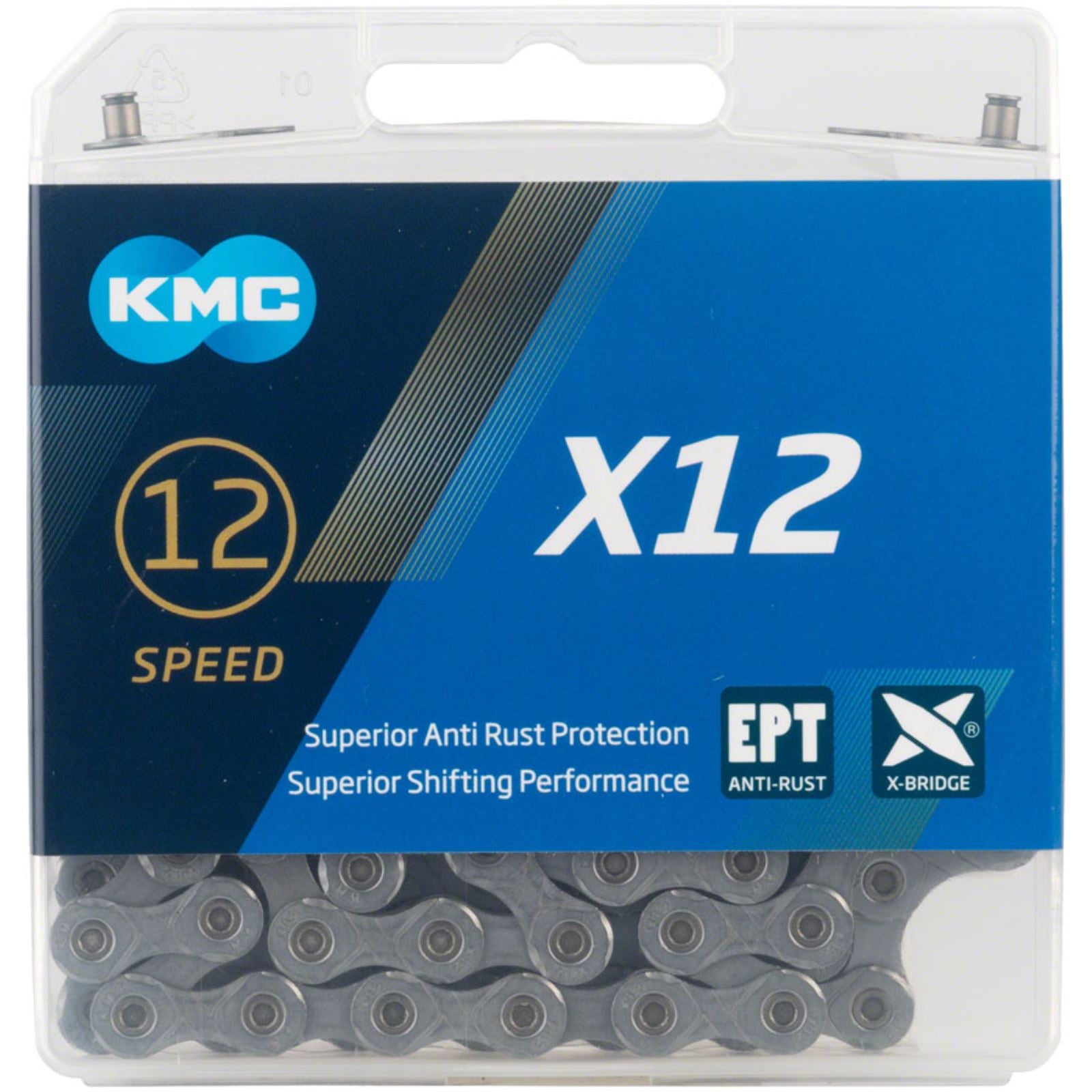 KMC X12 EPT Chain - 126 Links - Grey [MPN: X12 EPT x 126L]_1229228
