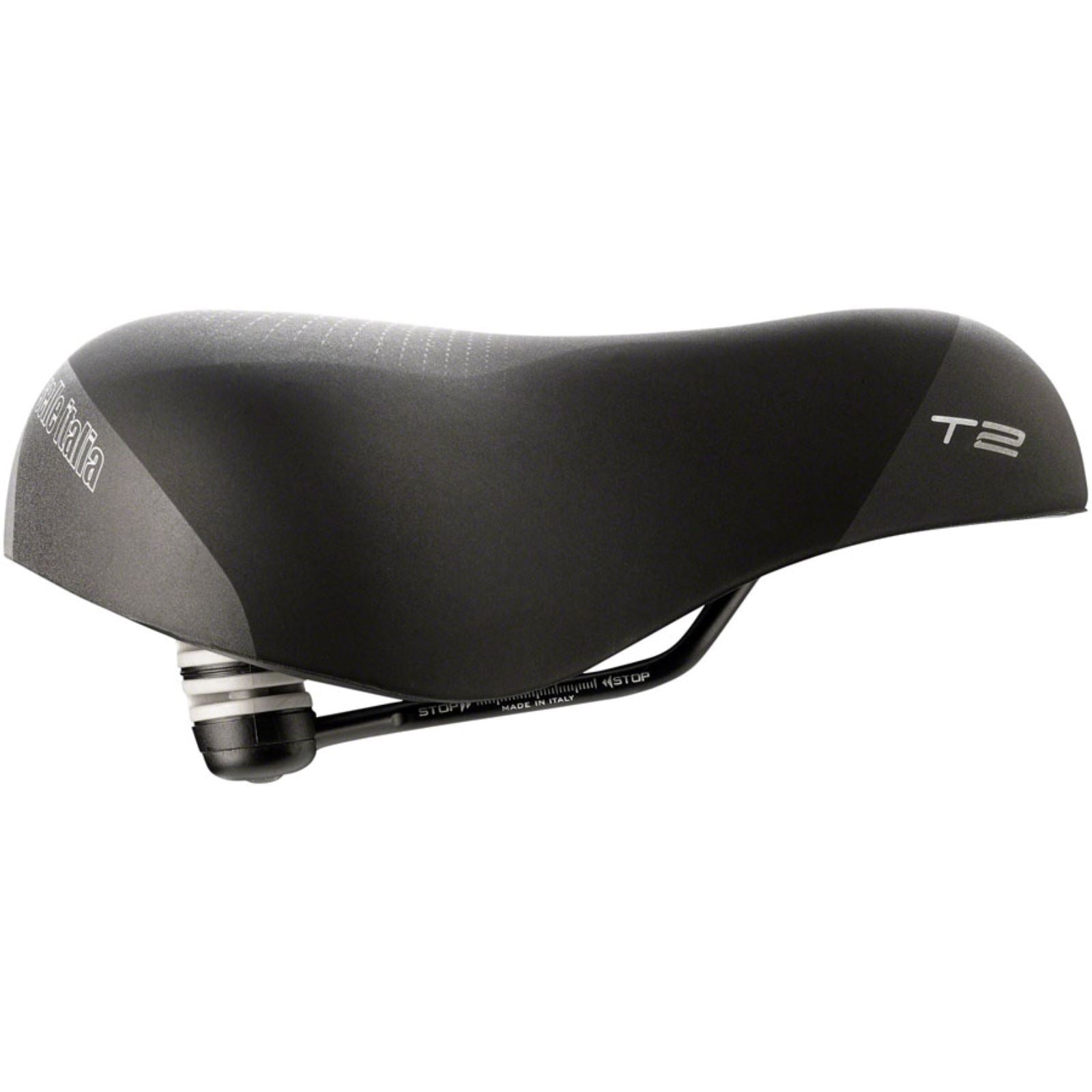 Selle Italia T 2 Flow Bike Saddle 258 x 233mm - Unisex - Black/Hi-Viz [MPN: 056L901MEC001]_1293955