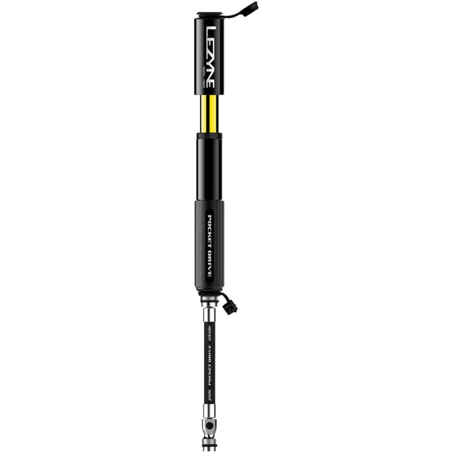 Lezyne Pocket Drive Bike Pump 160psi - Black [MPN: 1-MP-PKDR-V104]_1270243