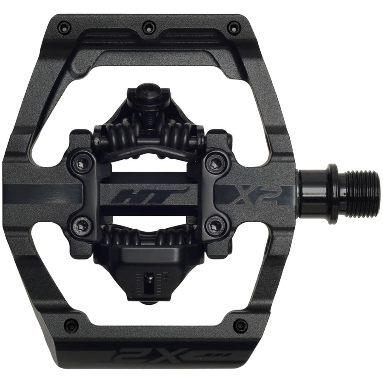 HT Components X2 DH Race Pedals Spindle: Cr-Mo 9/16'' Stealth - Black [MPN: 102001X2XXXX1J01D1X1]_1990687