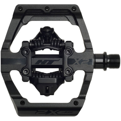 HT Components X2 DH Race Pedals Spindle: Cr-Mo 9/16'' Stealth - Black [MPN: 102001X2XXXX1J01D1X1]_1990687