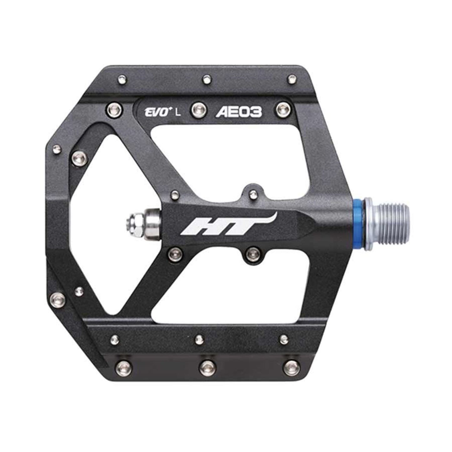HT Components AE03 EVO+ Platform Pedals - Aluminum - Black/Silver - Pair [MPN: 102001AE03XX1J01G1X1]_1117761