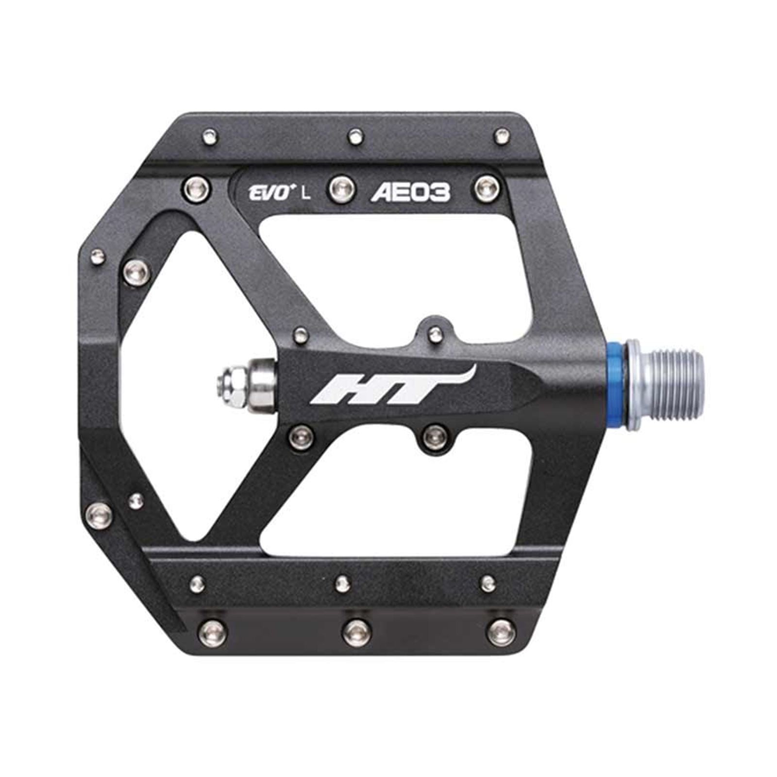 HT Components AE03 EVO+ Platform Pedals - Aluminum - Black/Silver - Pair [MPN: 102001AE03XX1J01G1X1]_1117761