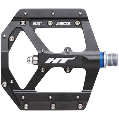 HT Components AE03 EVO+ Platform Pedals - Aluminum - Black/Silver - Pair [MPN: 102001AE03XX1J01G1X1]_1348059