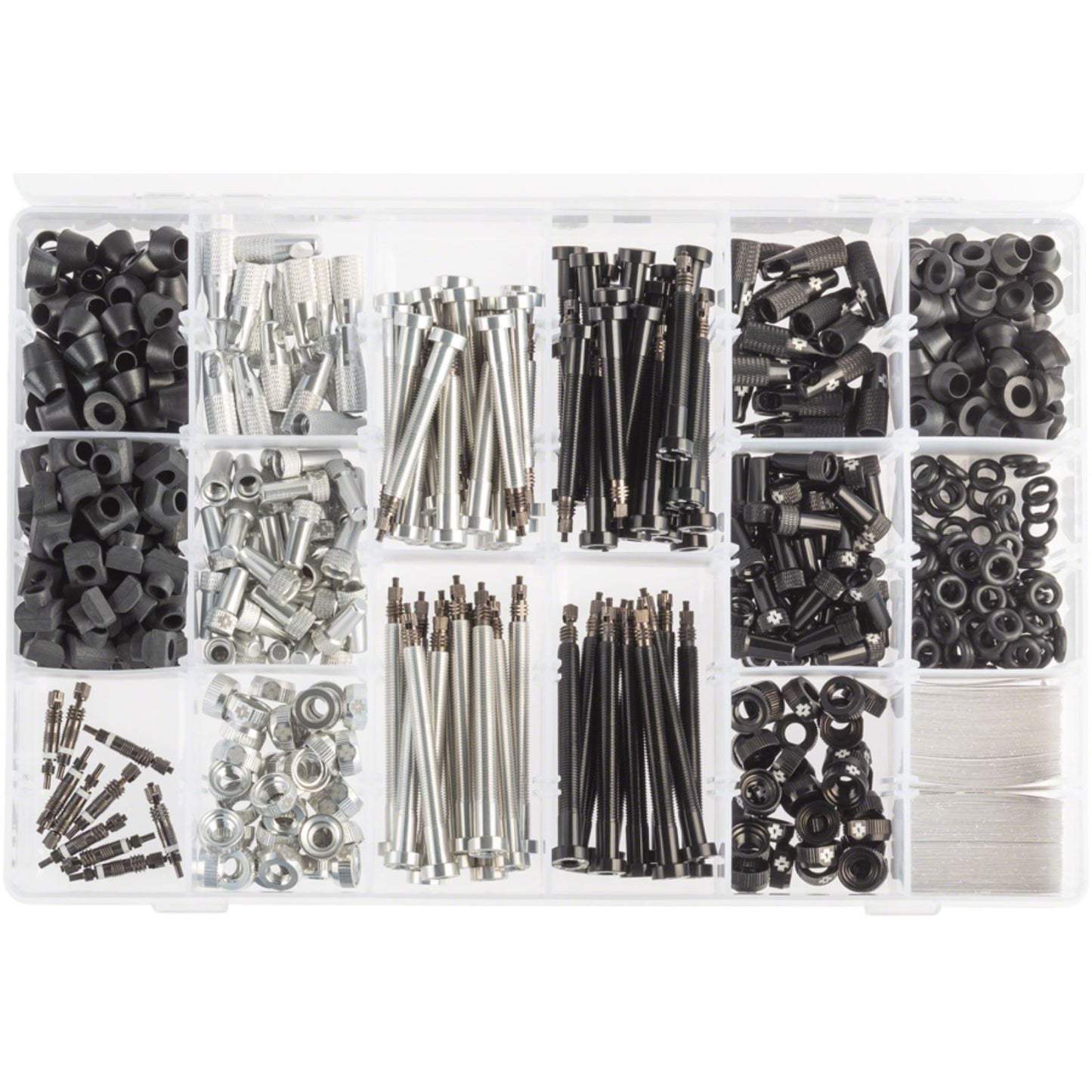 Muc-Off Workshop-Tubeless Valve Kit Box - Black/Silver [MPN: 20191]_1276215