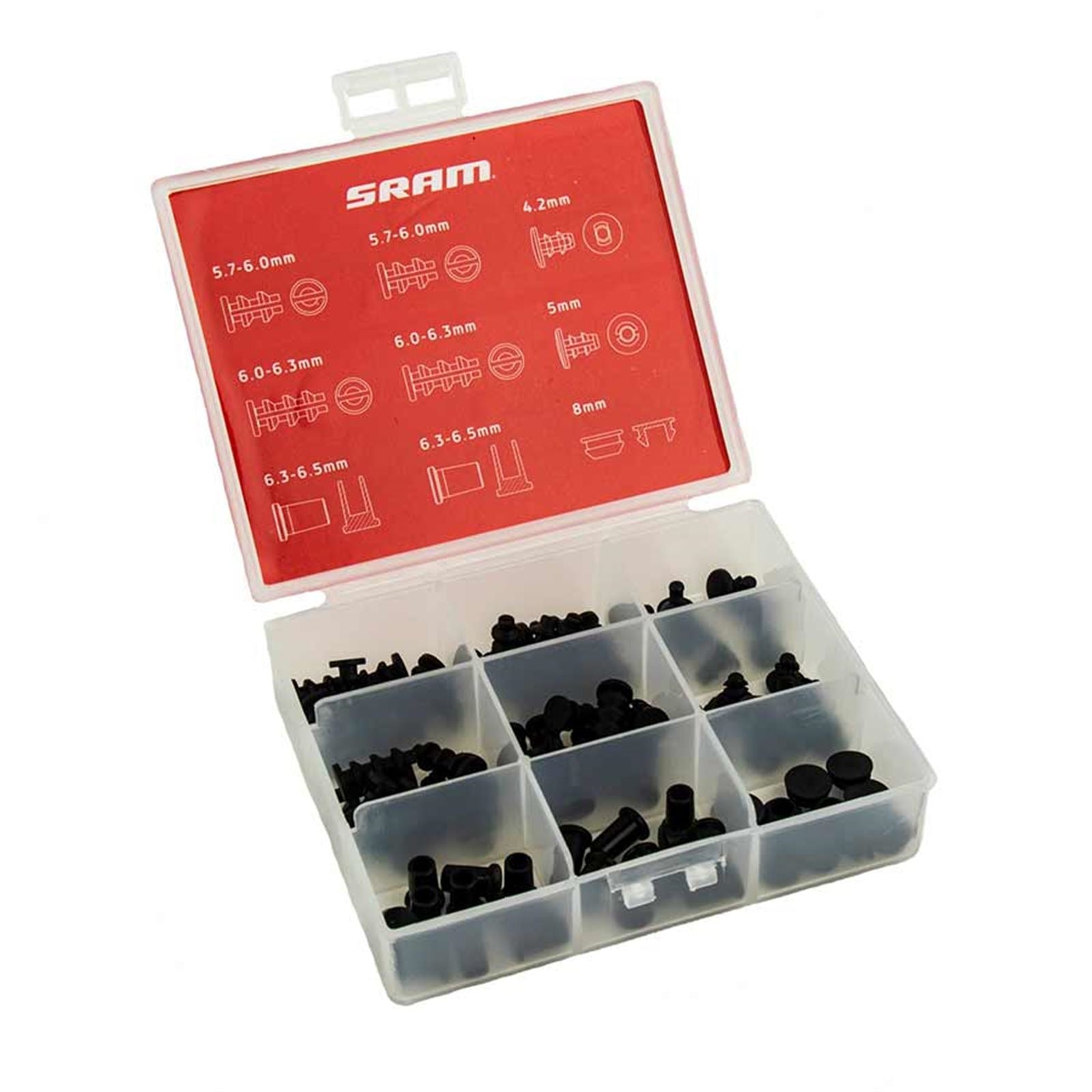 SRAM Frame Plug Tackle Box  4.2mm x 10  5mm x 10  5.7-6mm x 20  6.0-6.3mm x 20  6.3-6.5mm x 20  8mm x 10 [MPN: 00.1918.482.006]_1119877