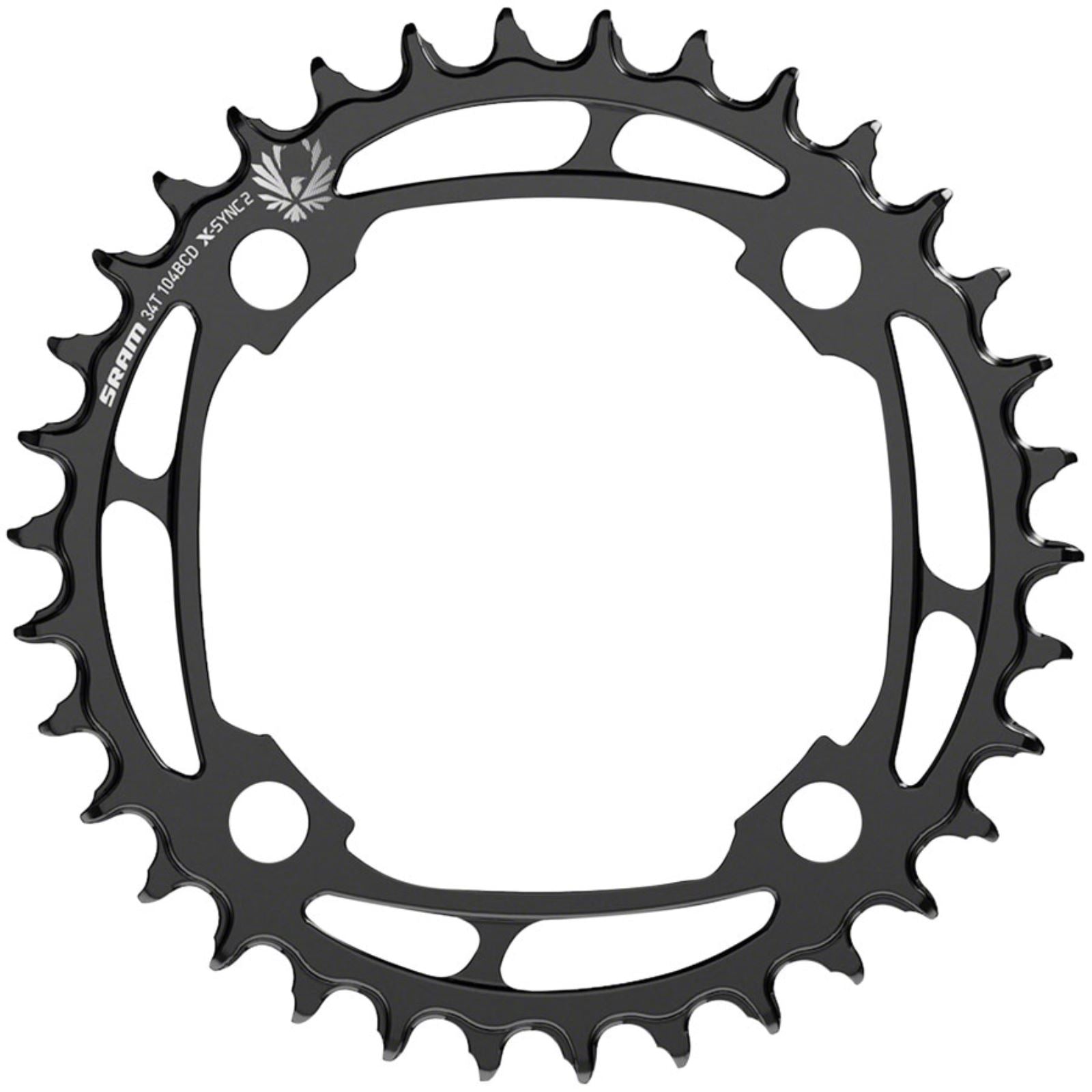 SRAM X-Sync 2 Steel Eagle Chainring - 34T, 104mm Bolt, Black  [MPN: 11.6218.045.000]_1264822