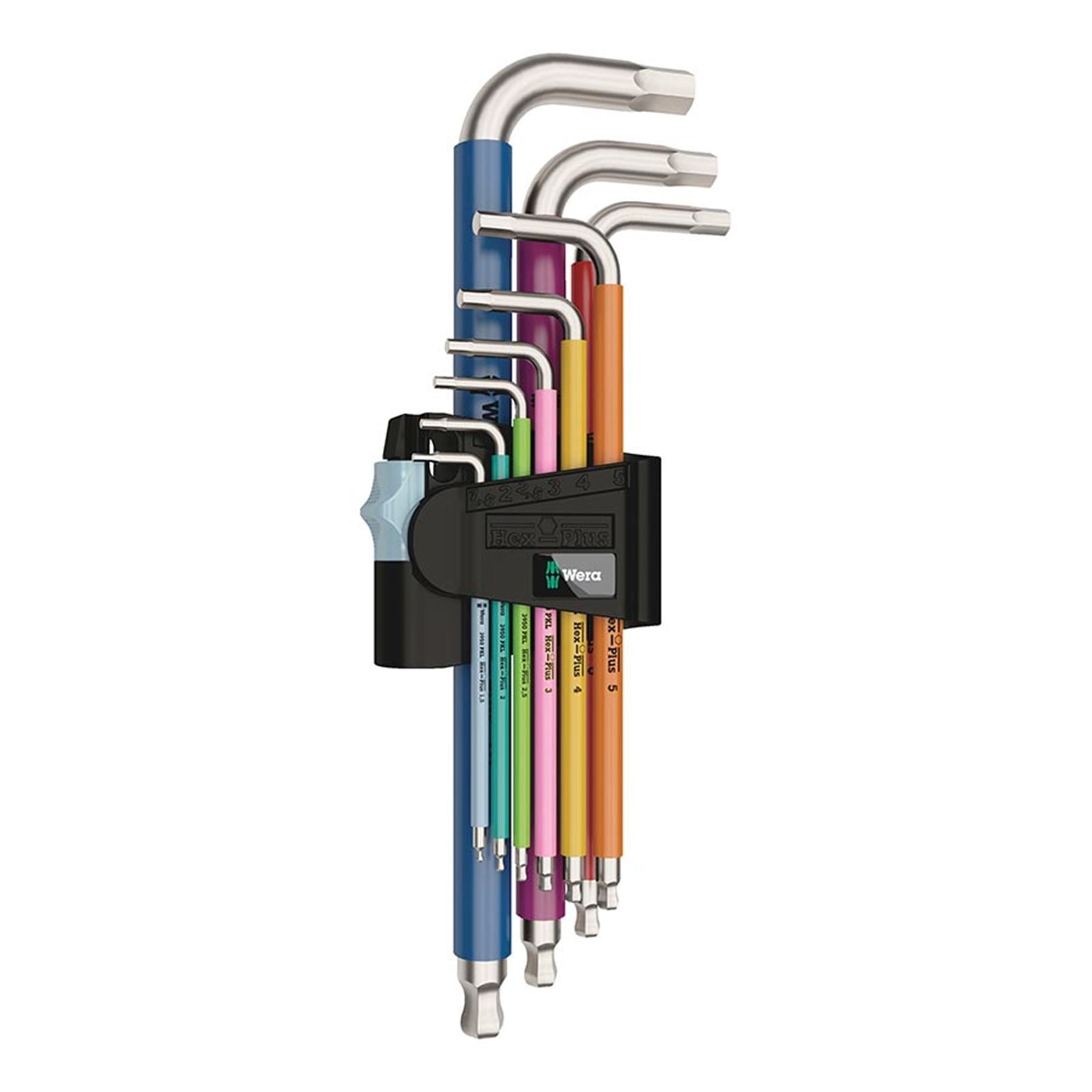 Wera 3950 SPKL Hex Wrench Multicolor Long Arm Hex Set - 9-Pieces [MPN: 05022669001]_1125230