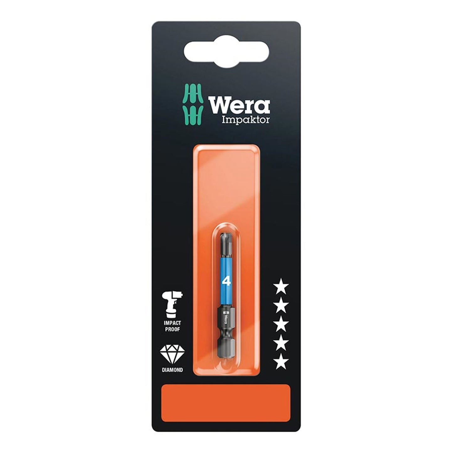 Wera 840/4 IMP DC Impactor Bits SB - Hex-Plus 4.0 x 50mm [MPN: 05073944001]_1125243