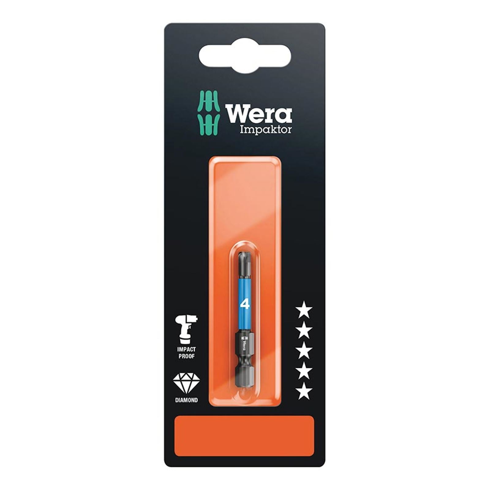 Wera 840/4 IMP DC Impactor Bits SB - Hex-Plus 4.0 x 50mm [MPN: 05073944001]_1125243