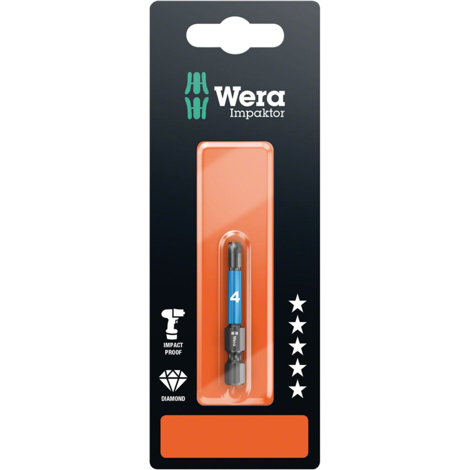 Wera 840/4 IMP DC Impactor Bits SB - Hex-Plus 4.0 x 50mm [MPN: 05073944001]_1274953