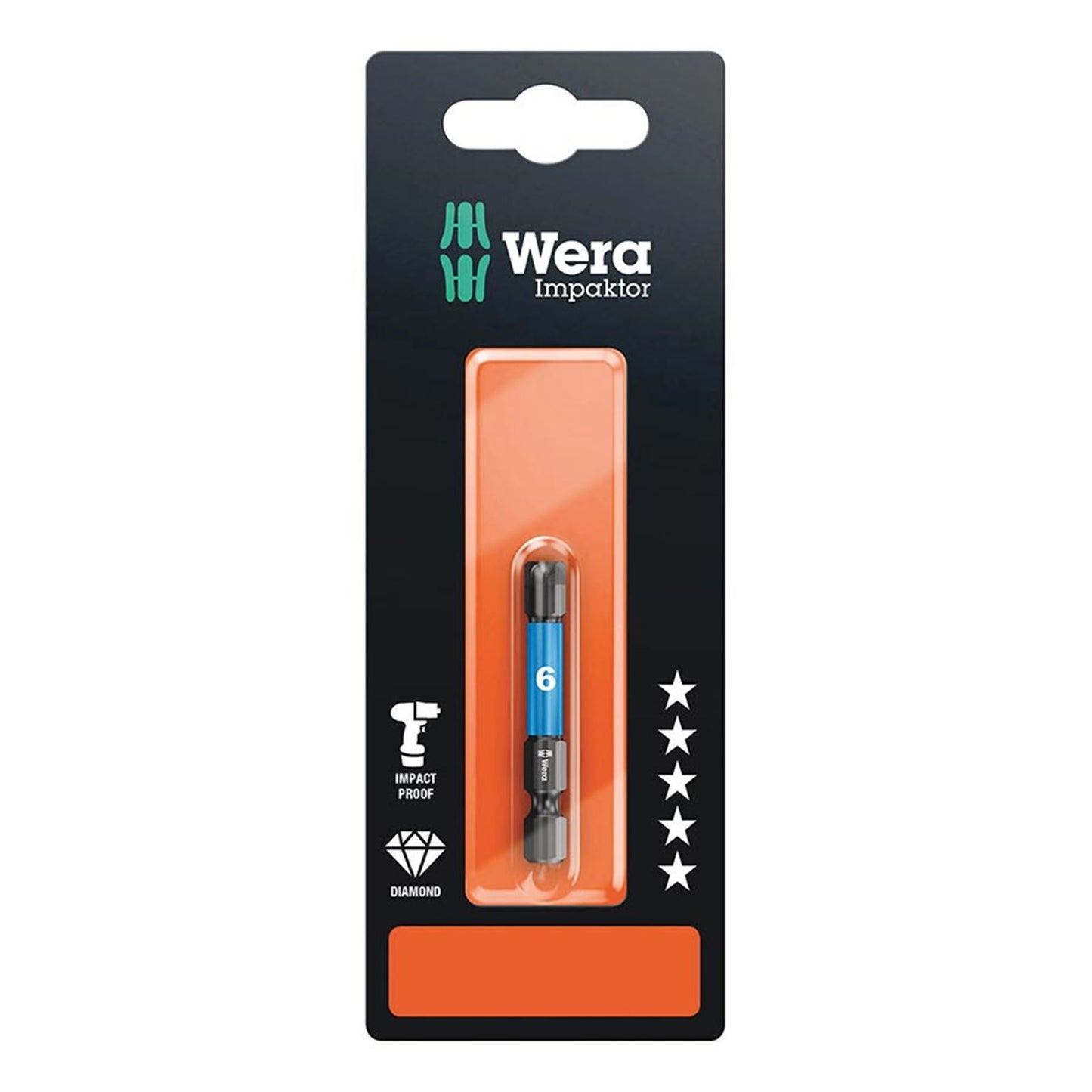 Wera 840/4 IMP DC Impactor Bits SB - Hex-Plus 6.0 x 50mm [MPN: 05073946001]_1125245