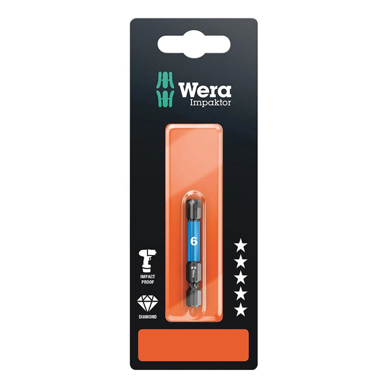 Wera 840/4 IMP DC Impactor Bits SB - Hex-Plus 6.0 x 50mm [MPN: 05073946001]_1125245