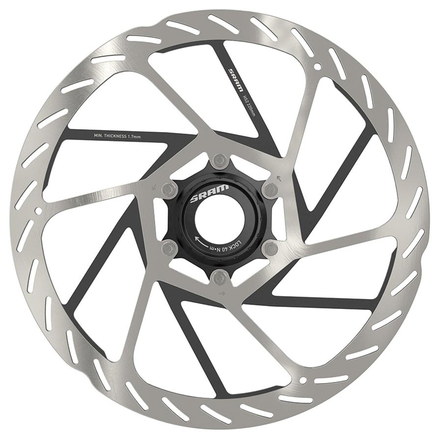 SRAM HS2 Disc Brake Rotor - 220mm - Rounded - Silver/Black  [MPN: 00.5018.176.007]_1125506