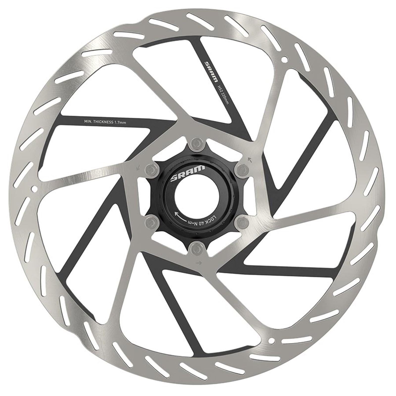 SRAM HS2 Disc Brake Rotor - 220mm - Rounded - Silver/Black  [MPN: 00.5018.176.007]_1125506
