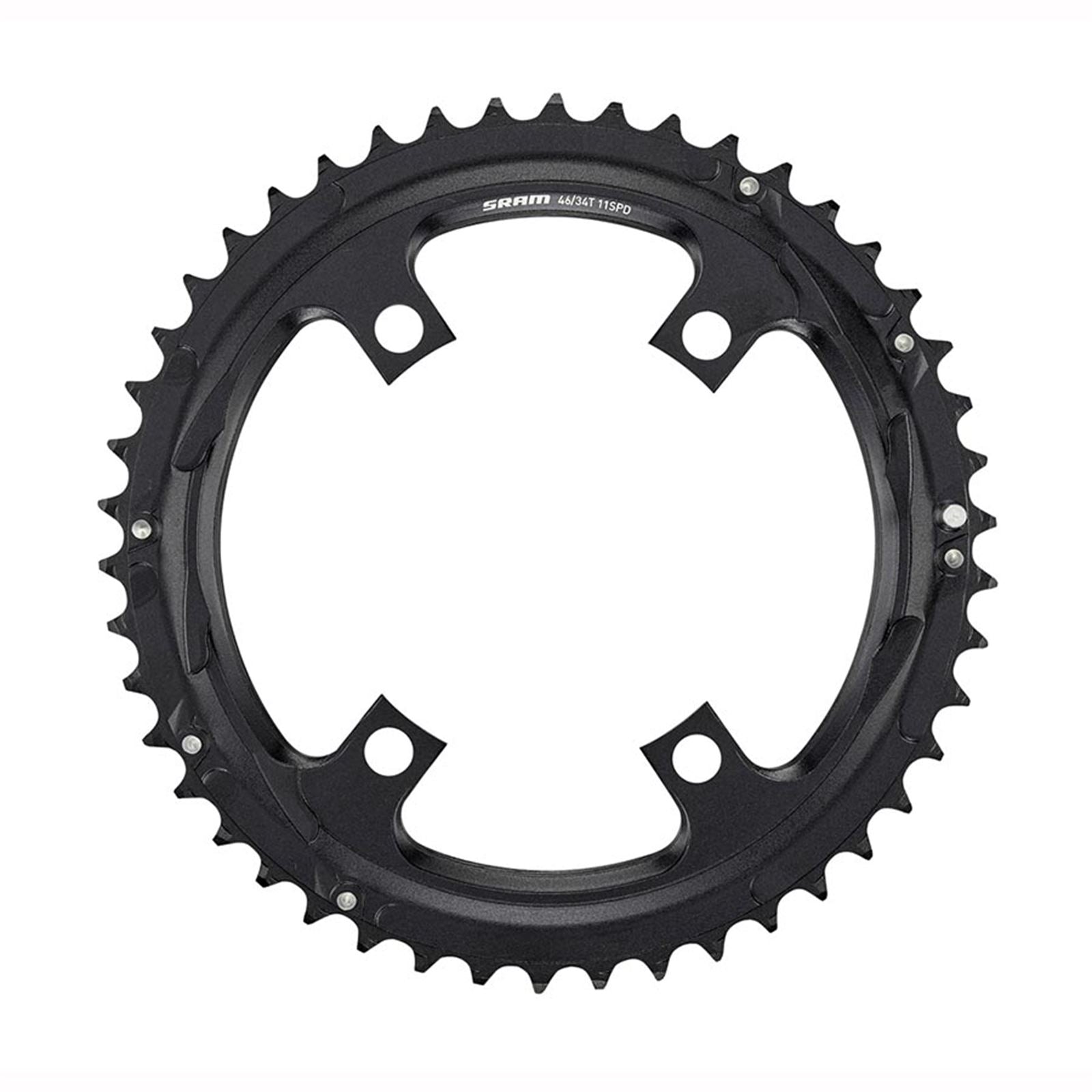 SRAM Road 110mm Asymmetrical Chainring Teeth: 46 - Aluminum - Black [MPN: 11.6218.039.001]_1125915